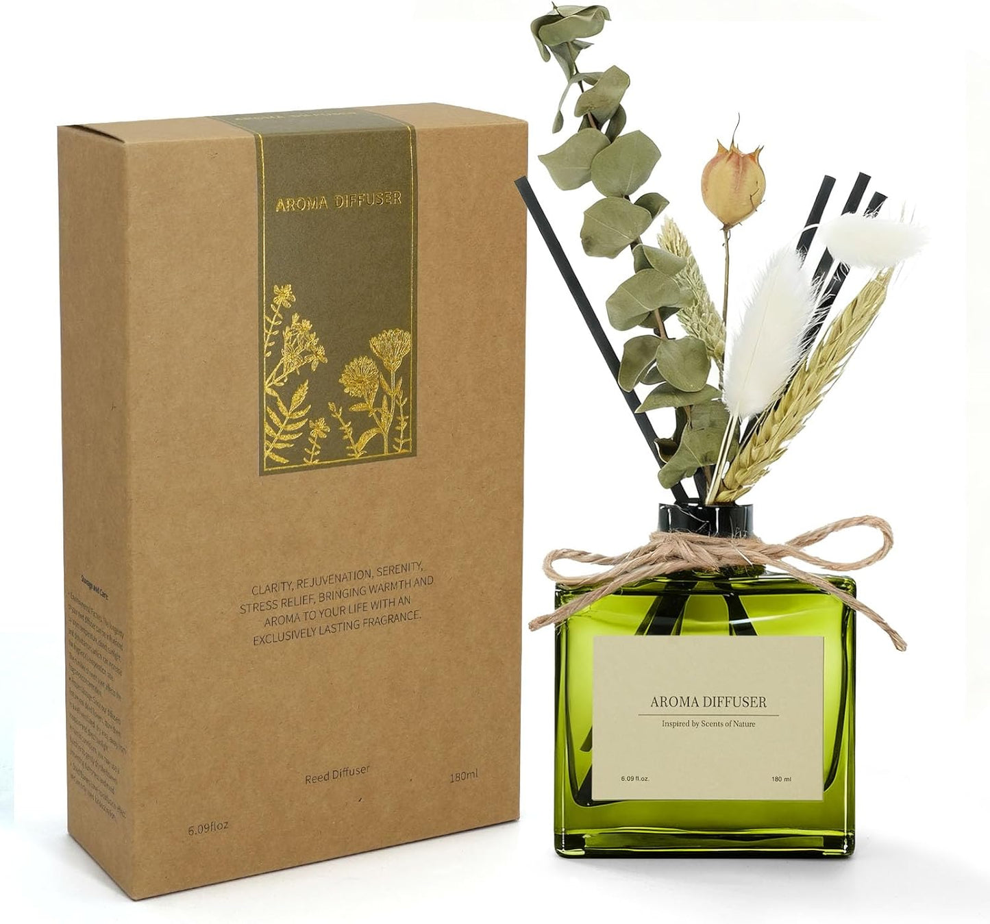 Reed Diffuser, 6 oz Vanilla Cream Scent Diffuser with 7 Sticks, 90 Days Long Lasting Reed diffusers for Home, Elegant Fragrance for Bathroom Bedroom Office Decor, Air Fresh