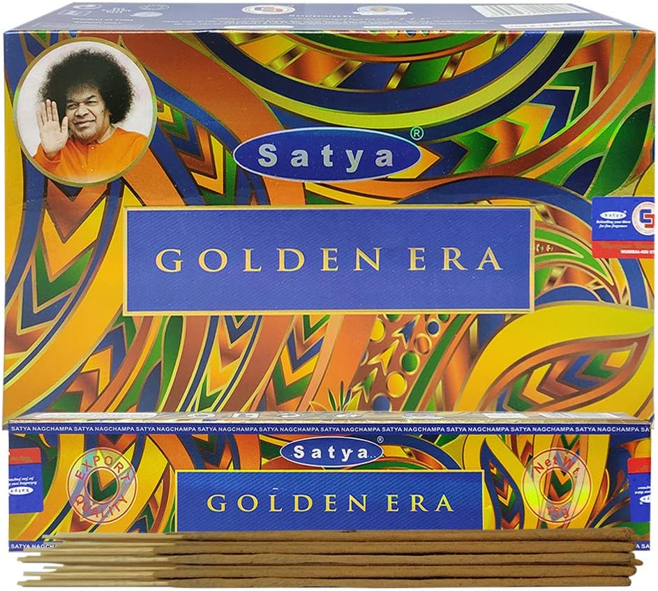 Golden Era Incense Sticks and Incense Stick Holder Bundle Insence Insense Satya
