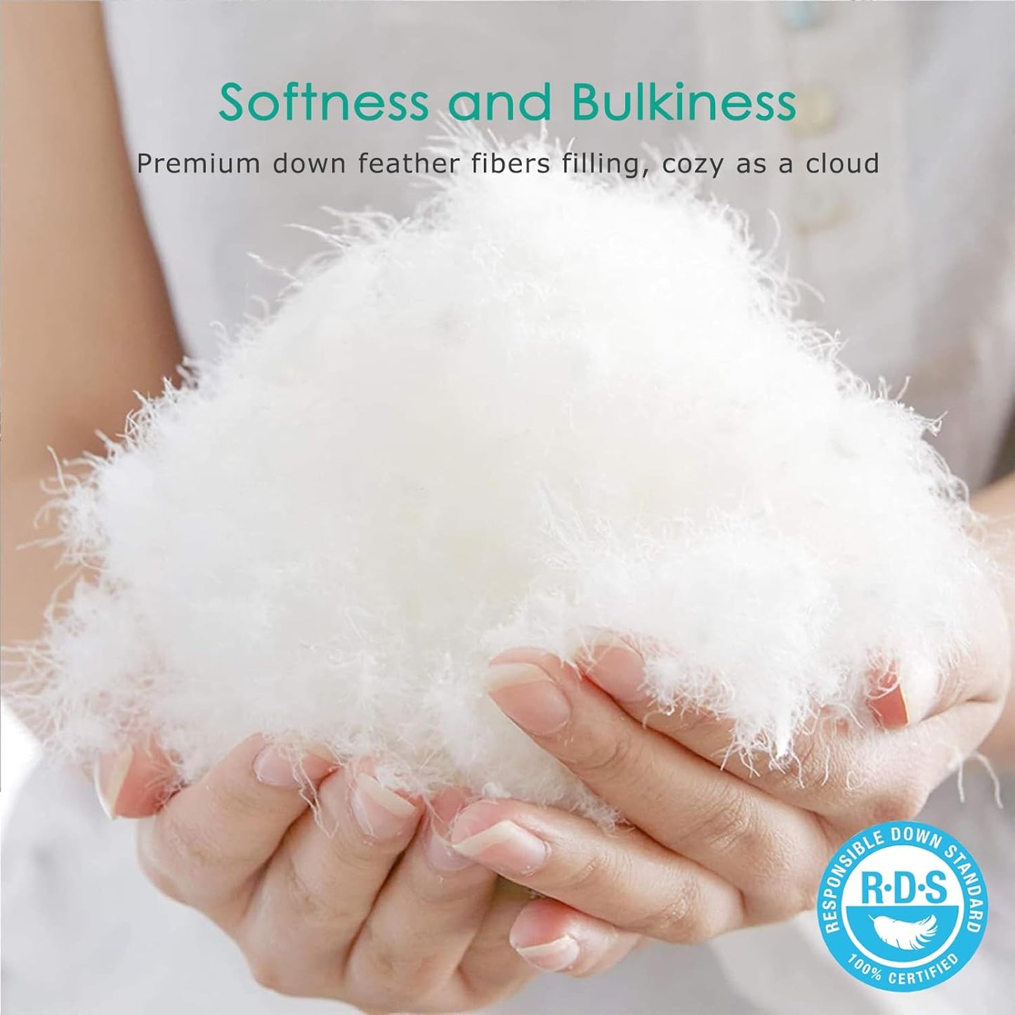 APSMILE Premium Down Feather Fibers Comforter Oversized Queen Size, All Season Duvet Insert with 8 Corner Tabs, Ultra Soft Poly-Cotton Cover Down Feather Fibers Comforter (White, 98 * 98")