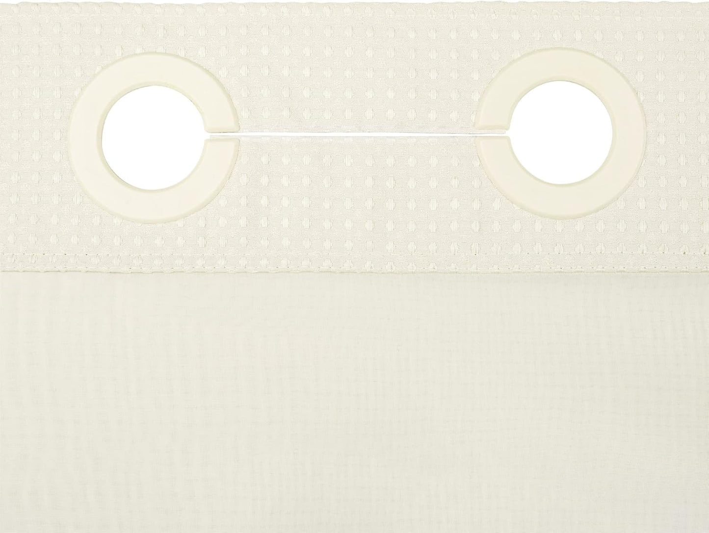 River Dream Heavyweight No Hooks Required Dotted Waffle Weave Shower Curtain with Snap in Liner - 71W x 74H,Hotel Grade,Spa Like Bath Curtain,Cream