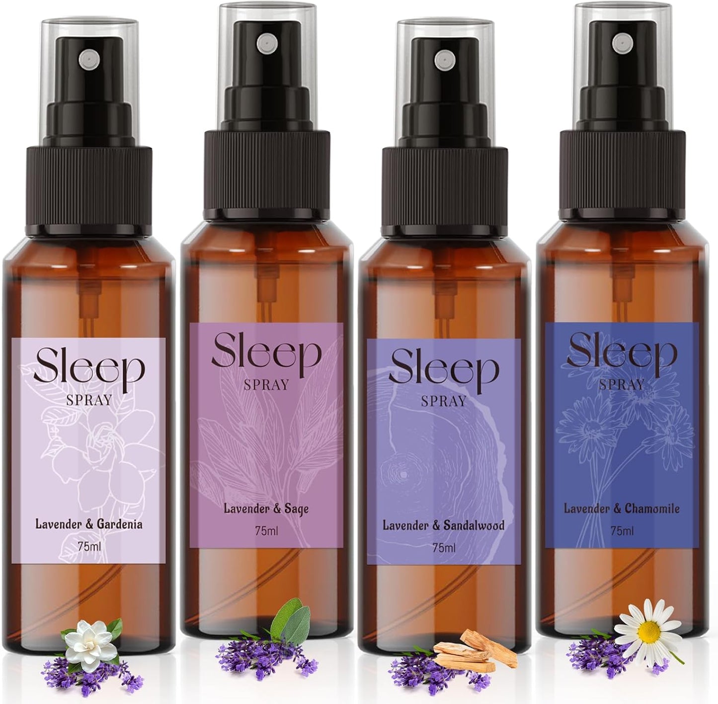 SCENTORINI Sleep Spray, 10.14 oz Calming Lavender Spray for Sleep, lavender essential oil, 4 Pack Relaxing Aromatherapy Mist for Bedding Fabric, Room Spray Odor Deodorizer