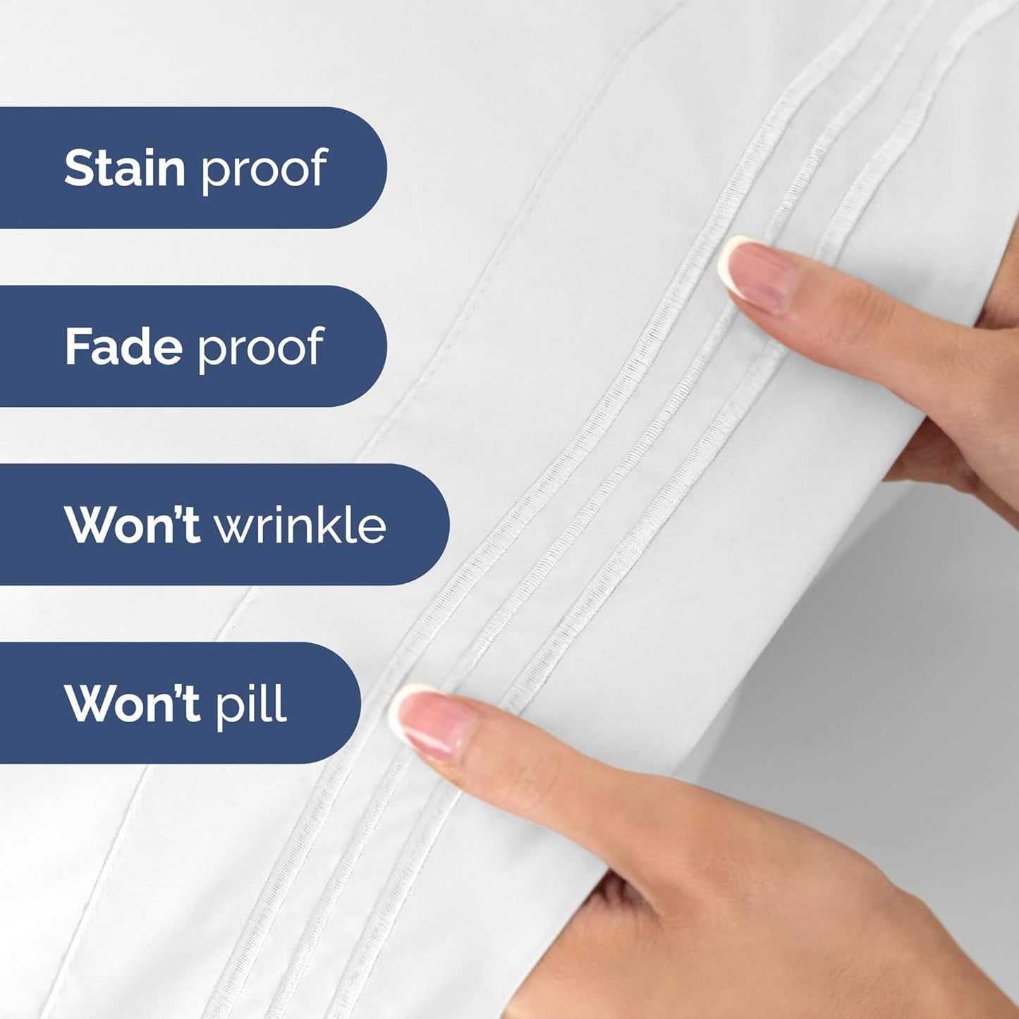 Twin Size 3 Piece Sheet Set - Extra Soft, Breathable And Cooling Sheets - Hotel Luxury Durable Bed Sheets for Women & Men - Deep Pockets, Easy-Fit & Wrinkle-Free - Bright White Oeko-Tex