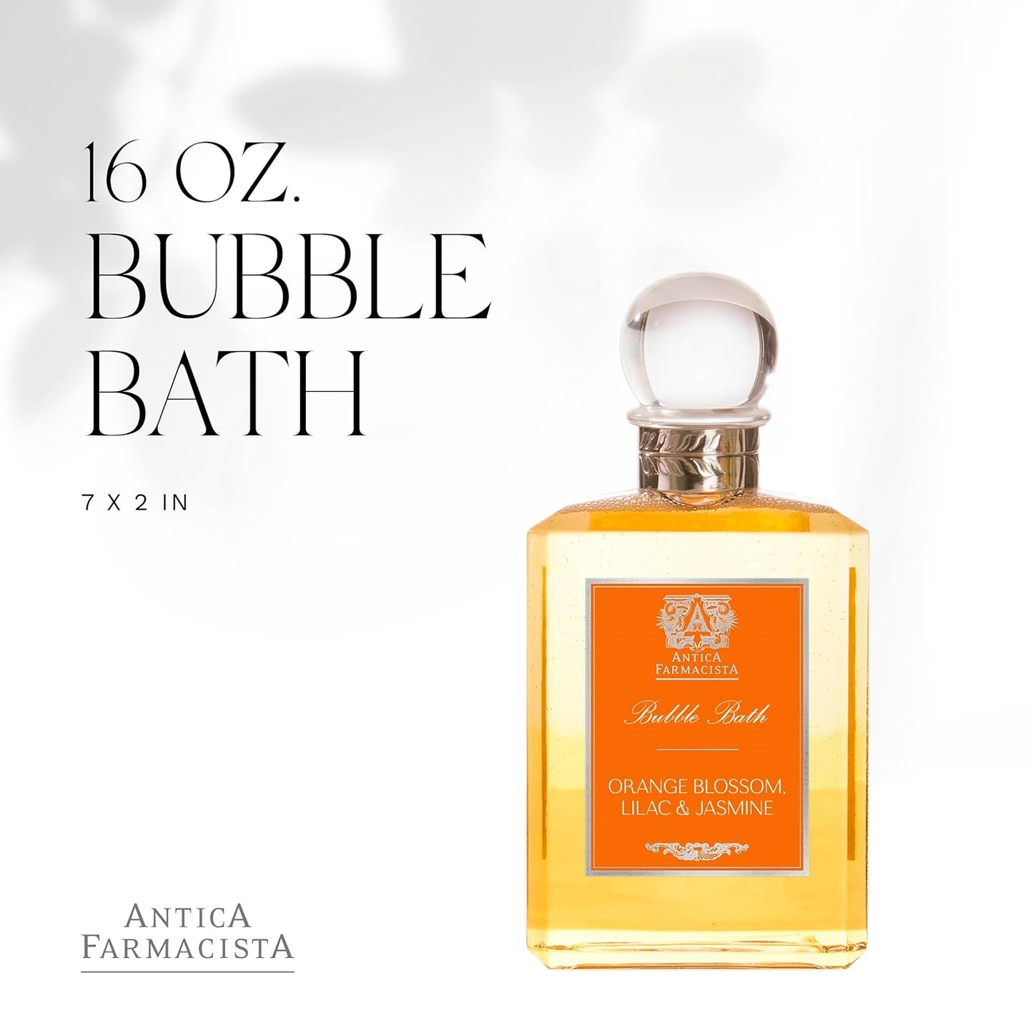 Antica Farmacista Bubble Bath - Relaxing Foam Bath with Honey, Jojoba Oil & Aloe Vera - Luxury Gift for Any Occasion - Orange Blossom, Lilac & Jasmine, 16 fl oz