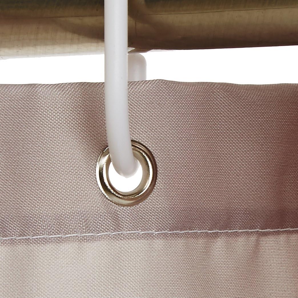 Amazon Basics Bathroom Shower Curtain, Water Resistant Fabric with Grommets & Hooks, Machine Washable, 72"x72", Light Brown, Beige