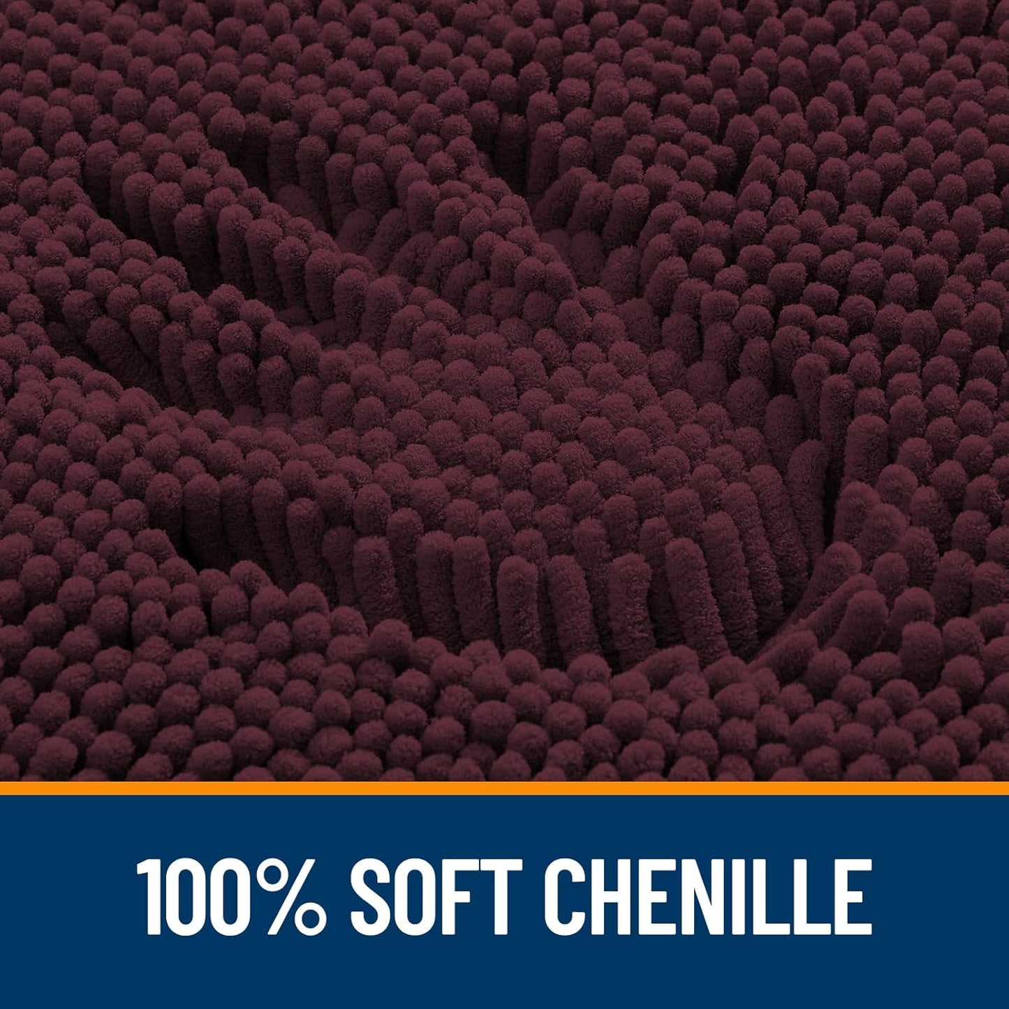 OLANLY Bathroom Rugs 24x16, Extra Soft Absorbent Chenille Bath Rugs, Rubber Backing Quick Dry, Machine Washable Bath Mats for Bathroom Floor, Tub and Shower, Home Decor Accessories, Black Cherry
