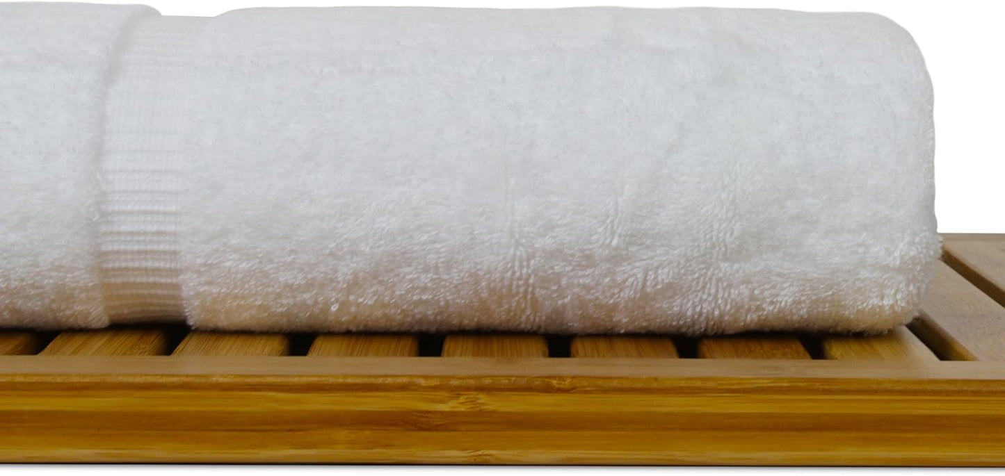 Luxury Hotel & Spa Ultra Soft Bath Towels 100% Turkish Cotton - White - Set of 2