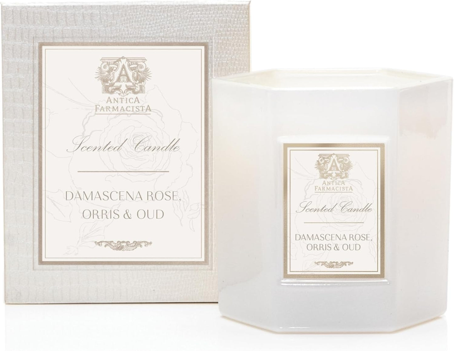 Antica Farmacista Luxury Scent Candle - Decorative Home Candle - Long-Lasting & Premium Scented - Luxury Gift - Damascena Rose, Orris & Oud, 9 oz