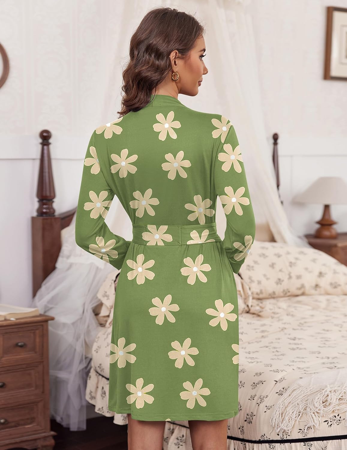 HOTOUCH Womens Robe Lightweight Short Knit Bathrobe Soft Ladies Sleepwear with Pockets