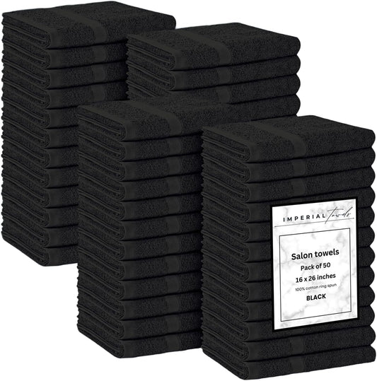 50 PK Saloon Towel Black