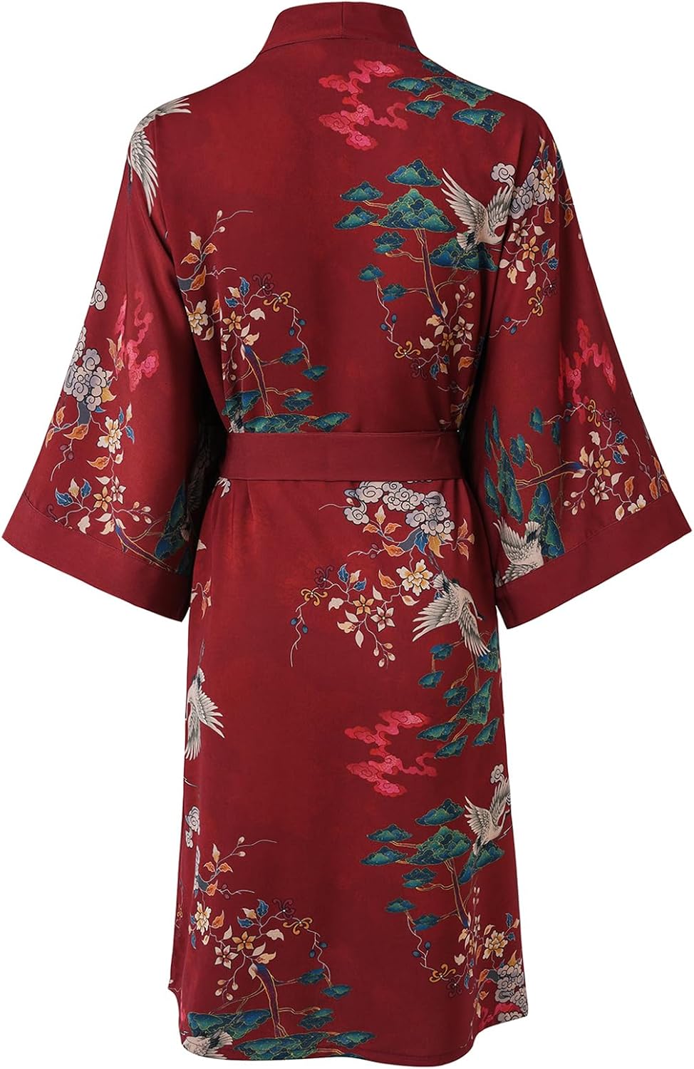 Ledamon Women's Kimono Short Robe for Women - Pocket Floral Bathrobe Nightgown