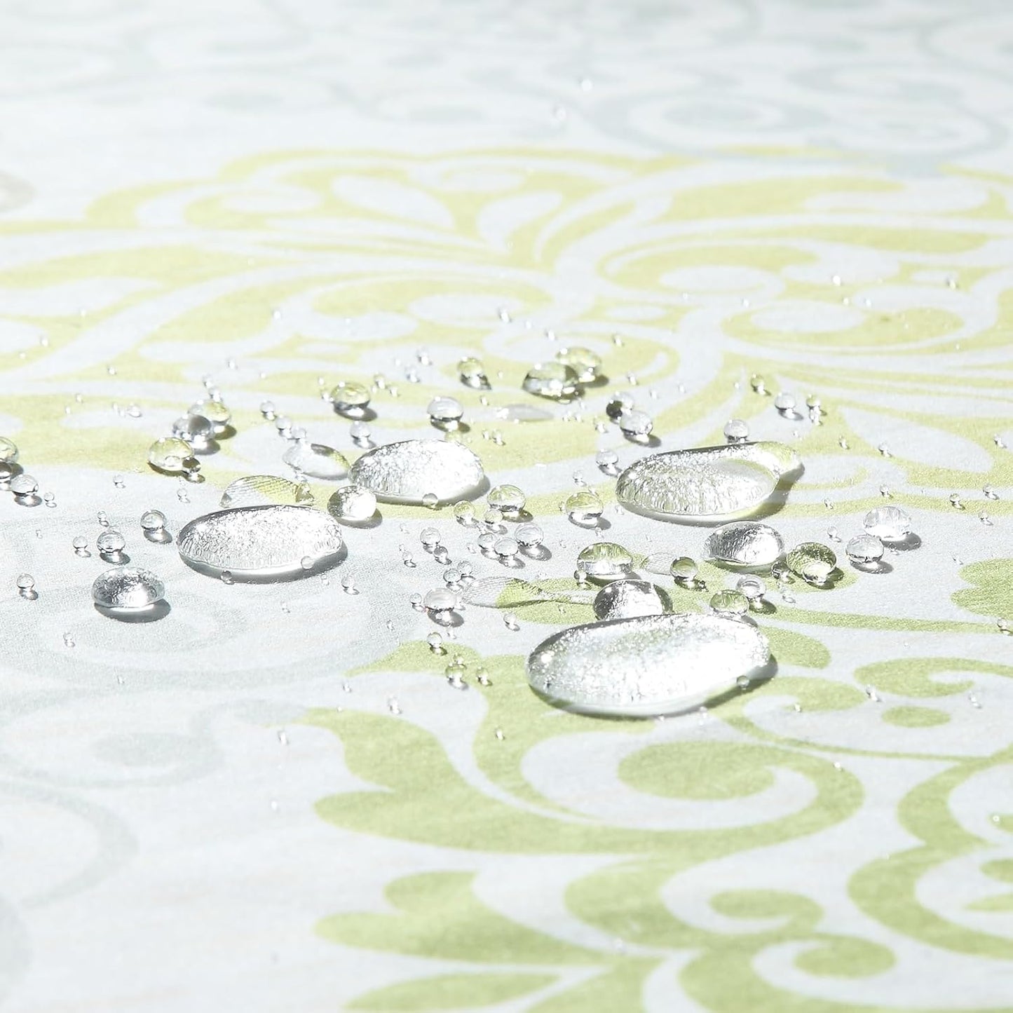 90 Inch Fabric Shower Curtain, Extra Long Green Yellow Grey Boho Medallion Print Shower Curtains for Bathroom, 72" W x 90" H