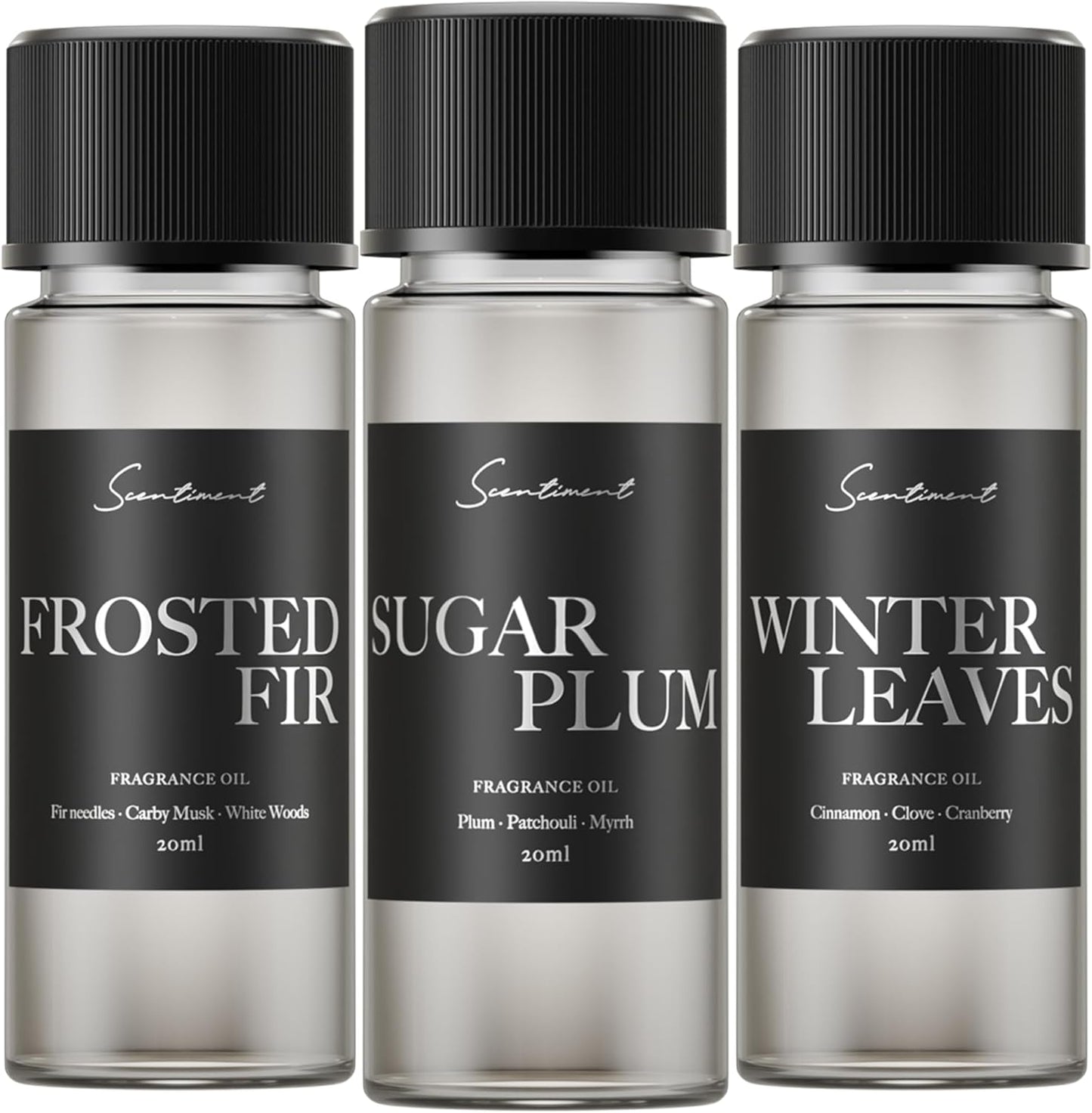 Scentiment Diffuser Oil - Top 3 Winter Collection Scent Samples | Aromatherapy Home Fragrance | Luxurious Scent with Notes of Cinnamon Vanilla, Balsam Fir, Winter Warmth (20ml)