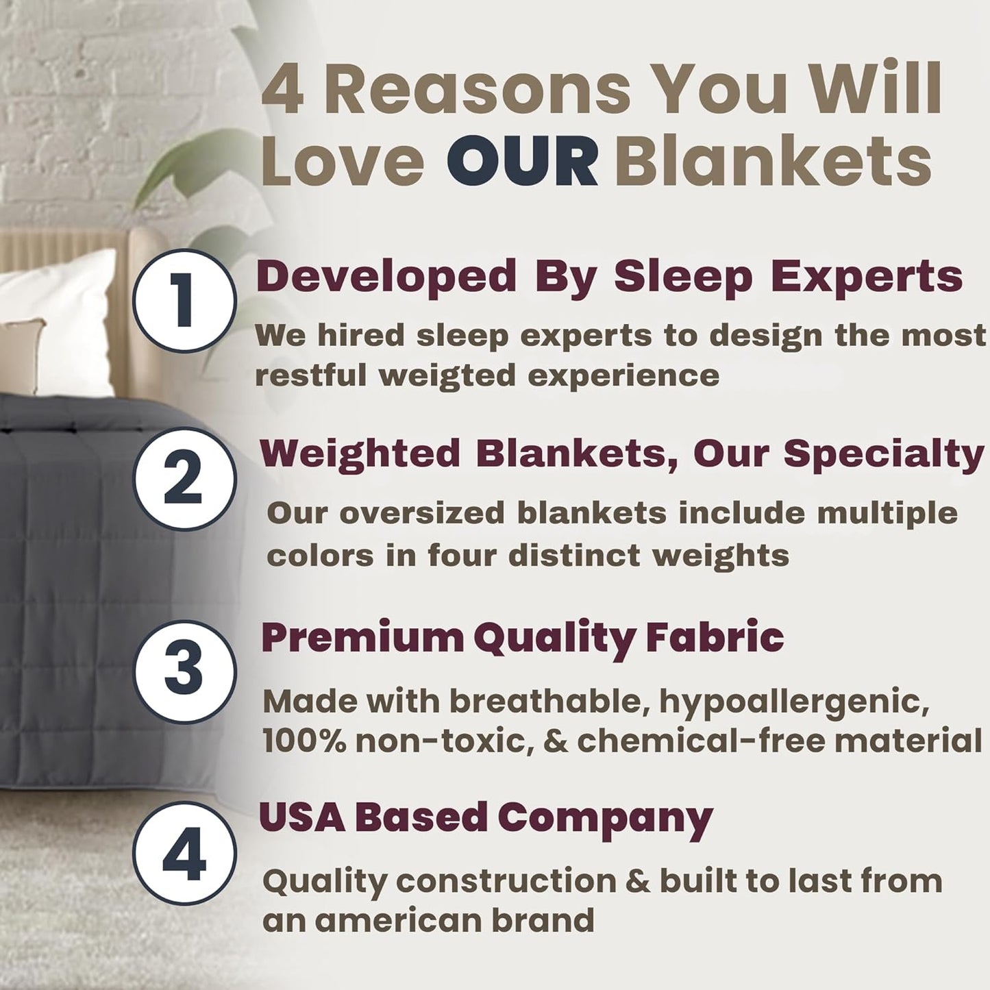HomeSmart 30 lbs Weighted Blanket Queen Size - Medium Pressure Blanket - Premium Ultra Soft- 30lbs