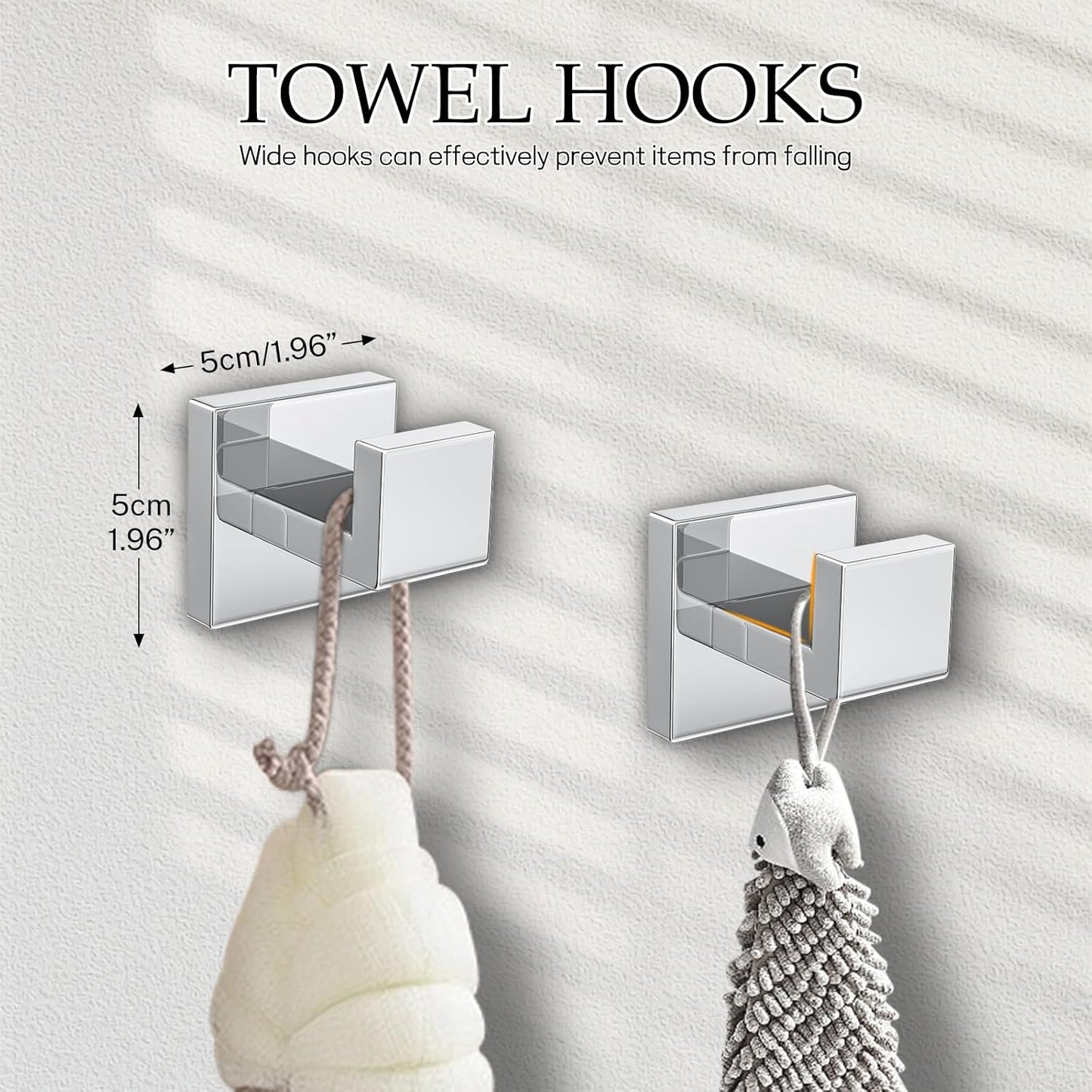 5-Pieces Polished Chrome Bathroom Hardware Accessories Set,16 Inch Towel Bar Set,Stainless Steel Towel Holder Set for Bathroom,Wall Mounted Chrome Bathroom Hardwar Set