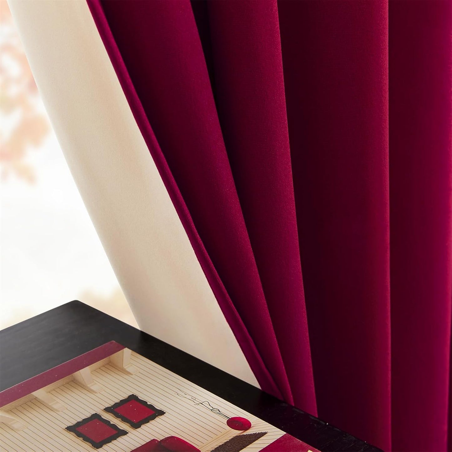 Joydeco Customized Curtains, 100% Blackout Curtains for Bedroom and Living Room, Heavy Duty Luxury Thermal Insulated Red Velvet Curtains Rod Pocket & Back Tab 1 Panel, Custom Size