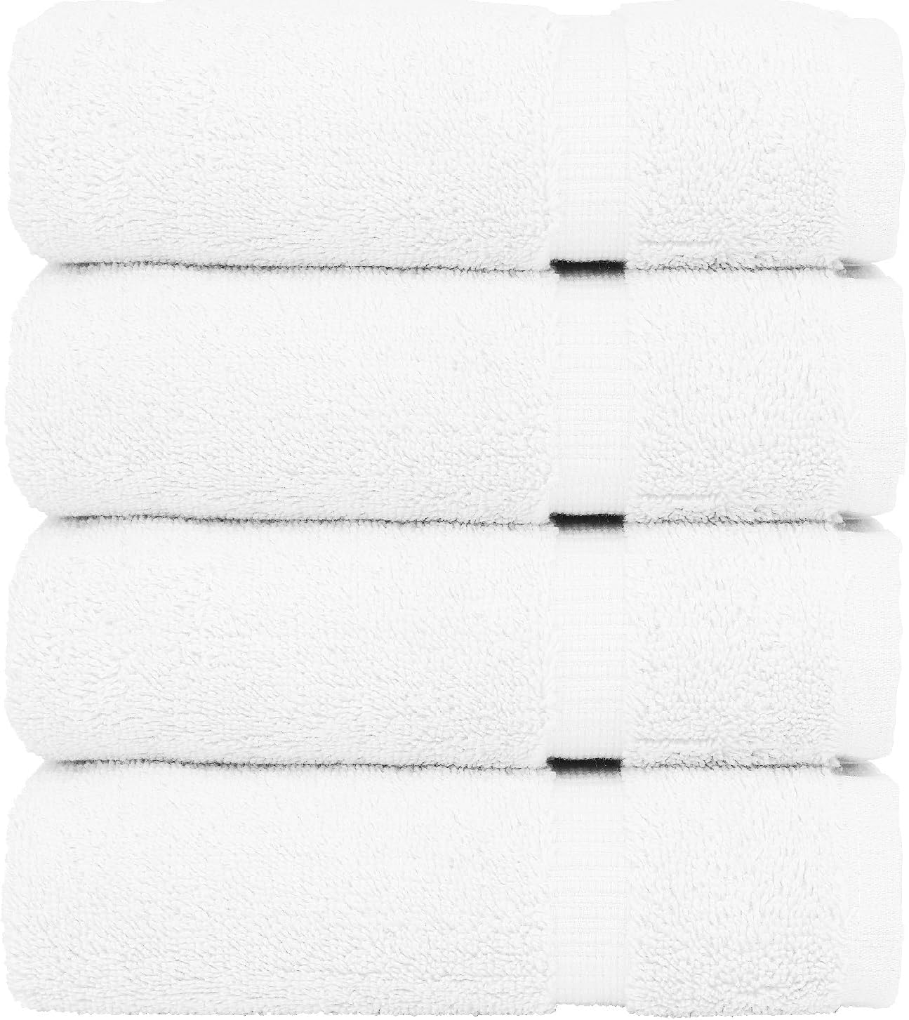 Luxury Hotel & Spa Ultra Soft Hand Towels 100% Turkish Cotton - White - Set of 4