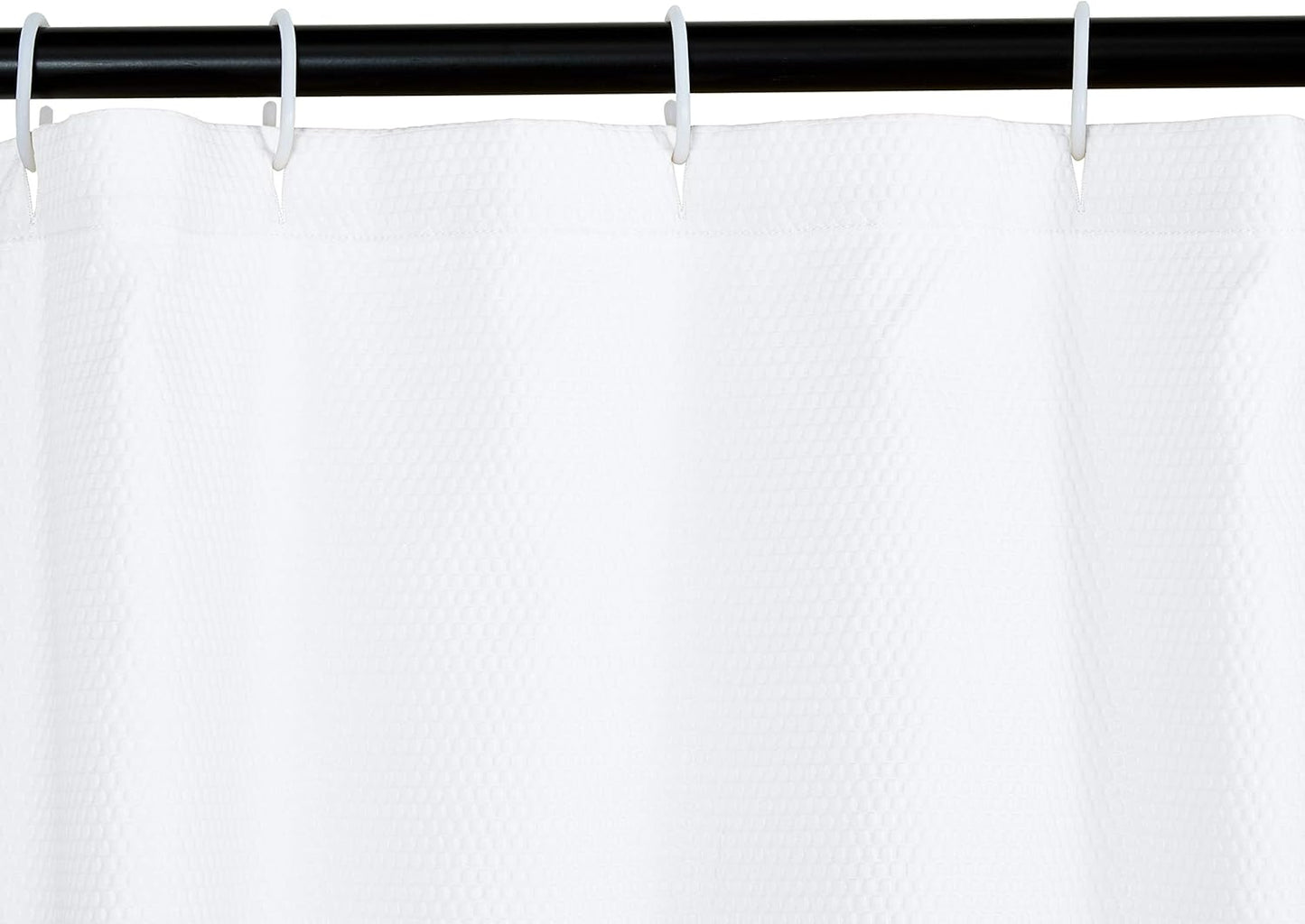 Amazon Basics Lightweight Super Soft Easy Care Microfiber Waffle Texture Shower Curtain , 72" x 72", White