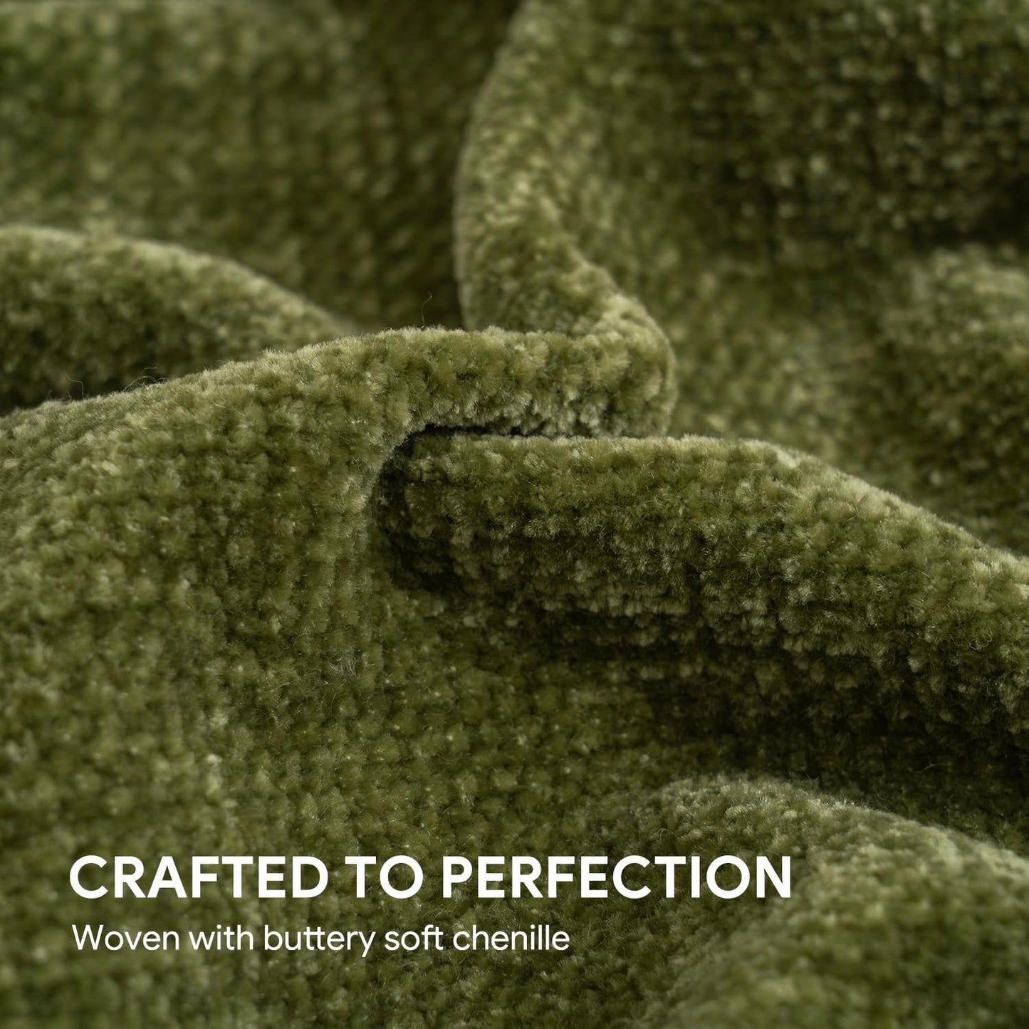 RECYCO Throw Blanket Soft Cozy Chenille Throw Blanket with Fringe Tassel for Couch Sofa Chair Bed Living Room Gift (Loden Green, 50'' x 60'')
