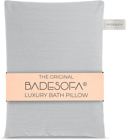 BADESOFA® Luxury Seat Cushion for Bath | Premium-Quality Materials | Comfortable & Quick-Drying | Washable Bath Pillow in Grey | Home Spa | Suitable for Bathtub, Steam Sauna & Hot Tub