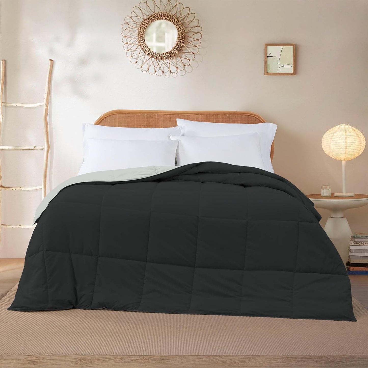 Modern Threads Down Alternative Reversible Comforter Black/Silver Twin