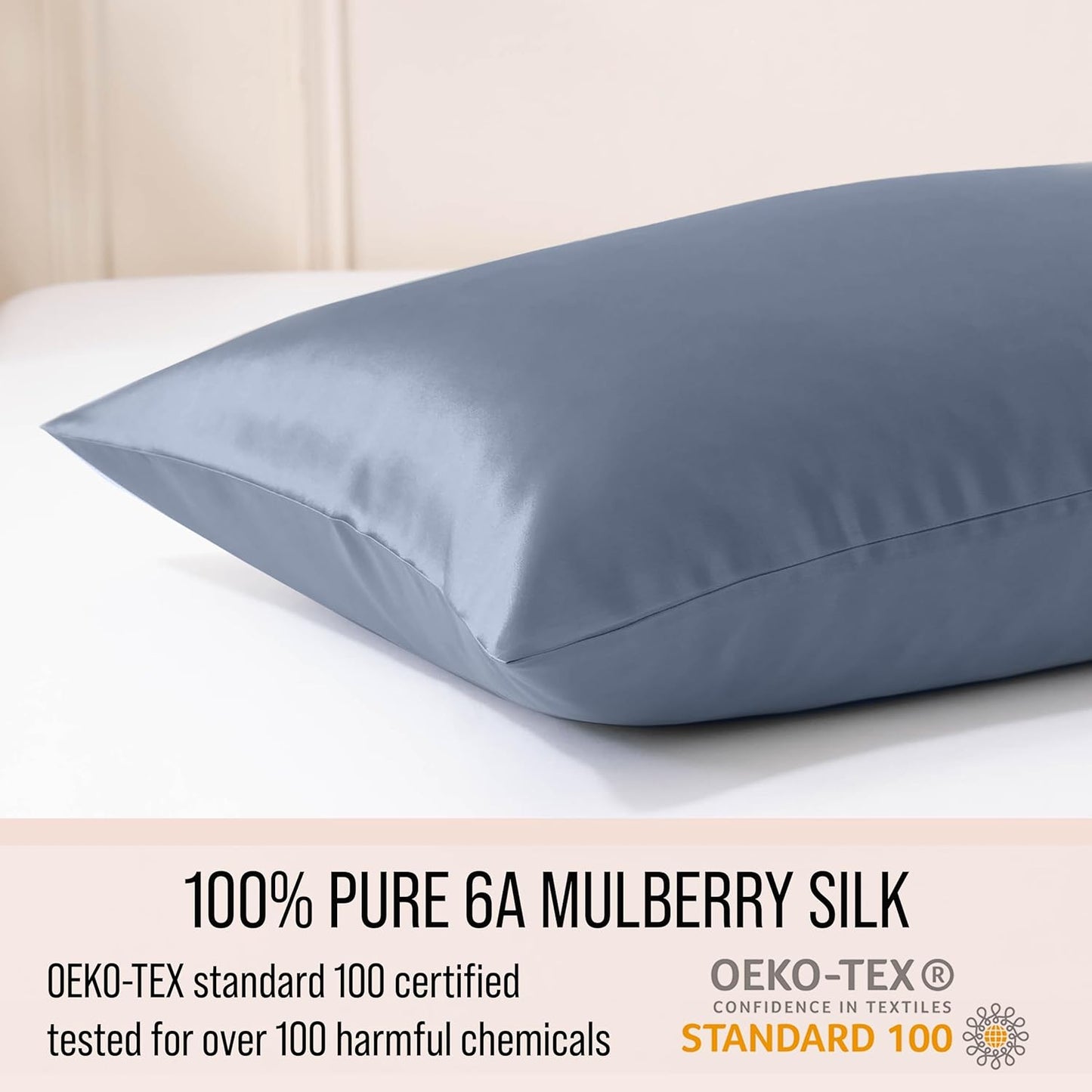 Bella Coterie Luxury Silk Pillowcase for Hair and Skin | 30 Momme | 100% Pure 6A Mulberry Silk | Super Soft | Perfectly Plush [Standard, Cobalt]