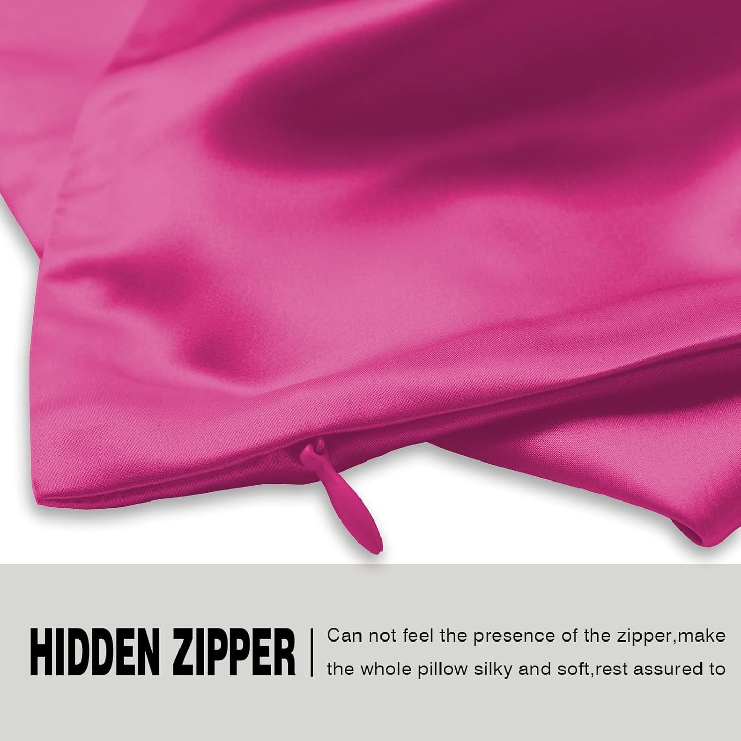 Silk Pillow Cases 2 Pack Soft Breathable and Sliky Queen Size Pillow Cases Set of 2,Natural Mulberry Satin Silk Pillowcase with Hidden Zipper for Hair and Skin (Hot Pink,20"X 30",2pcs)