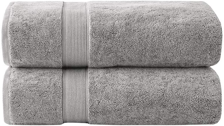 Madison Park 800GSM 100% Cotton Luxurious Bath Towel Set Highly Absorbent, Quick Dry, Hotel & Spa Quality for Bathroom, Bath Sheet 34" x 68", Silver 2 Piece