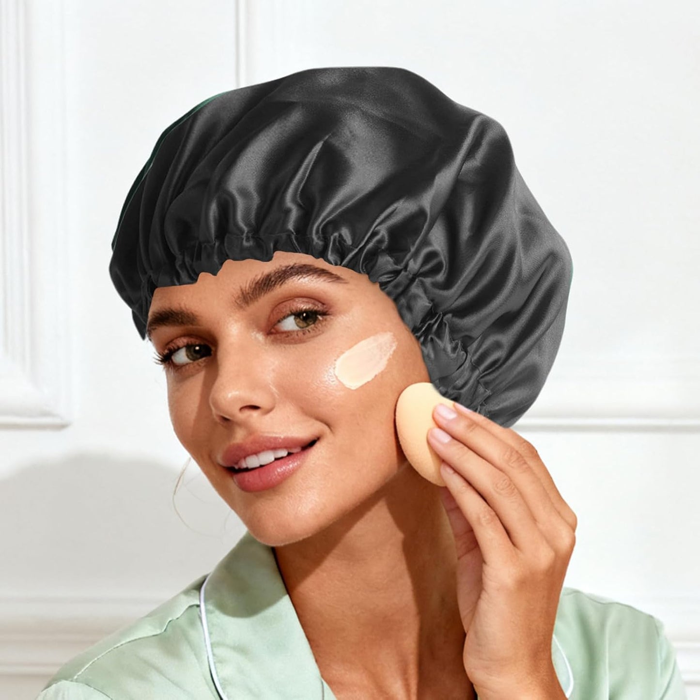 Satin Bonnet Double Layer Silk Bonnet for Sleeping Women Hair Care for Natural Curly