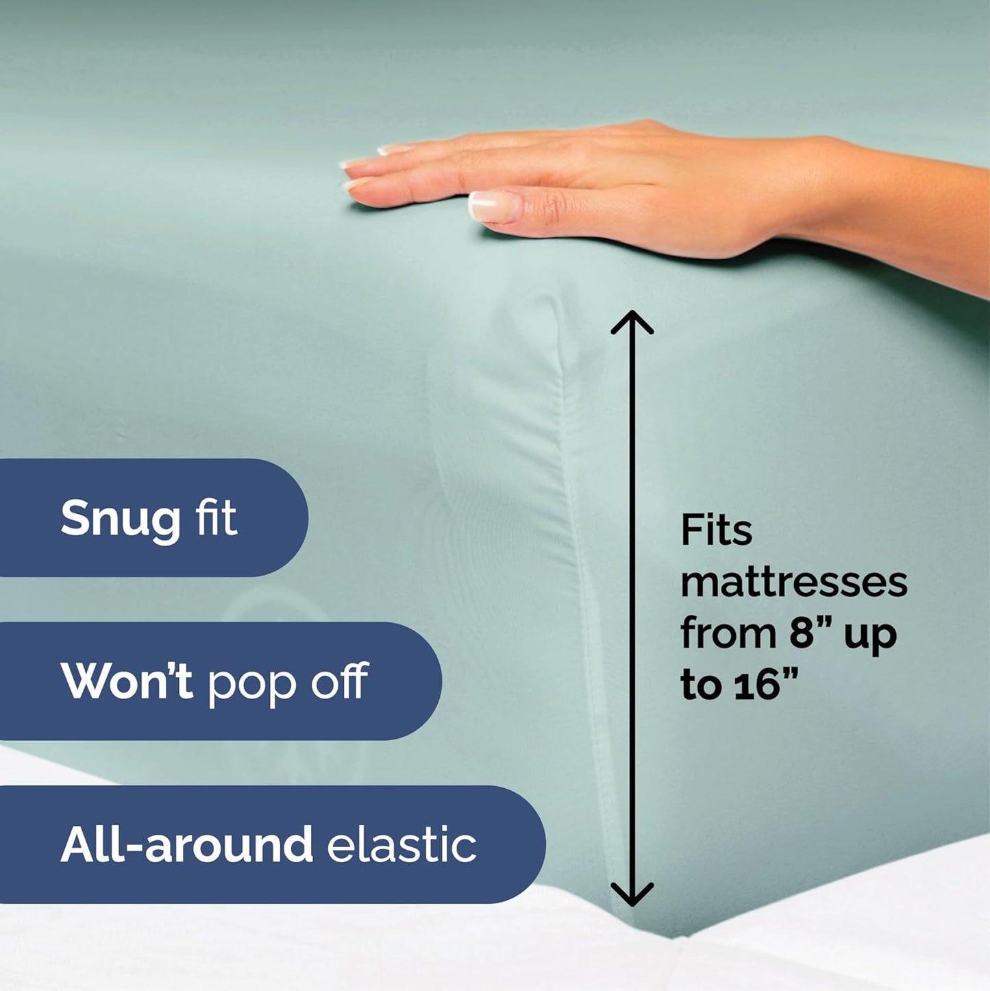 Cal King Size 4 Piece Sheet Set - Extra Soft, Breathable & Cooling - Hotel Luxury Durable Bed Sheets for Women & Men - Deep Pockets, Easy-Fit & Wrinkle-Free - Light Teal Oeko-Tex