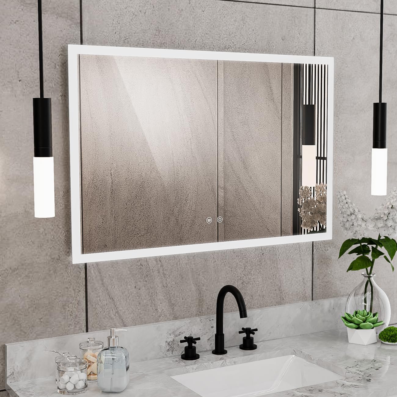 DreamLine Brilliance 24 in. H x 36 in. W Rectangular Light-up Mirror