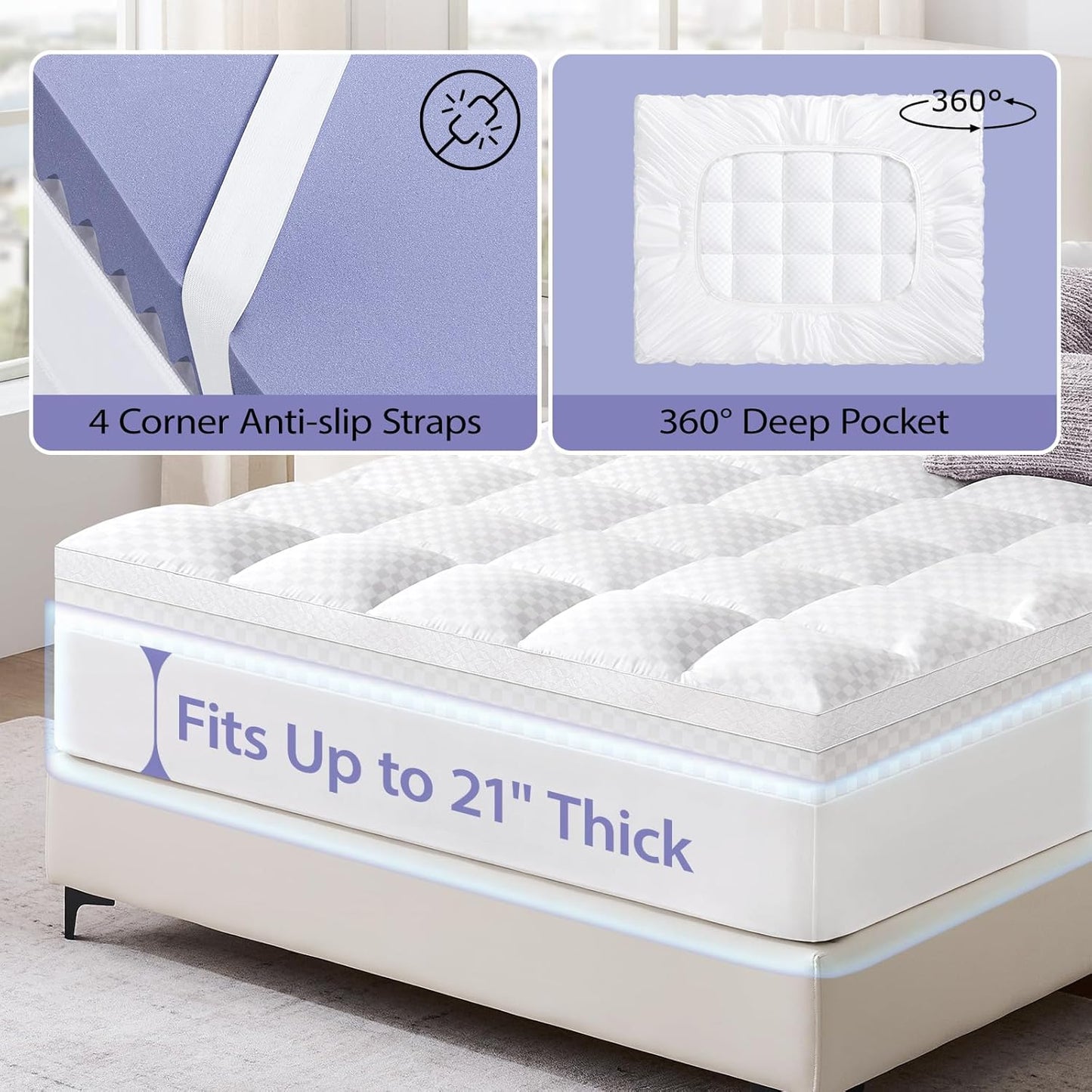 downluxe 4 Inch Twin Memory Foam Mattress Topper Pro Dual Layer 2 Inch Cooling Gel Egg Crate Memory Foam Plus 2 Inch Pillow Top Medium Firm with Deep Pocket
