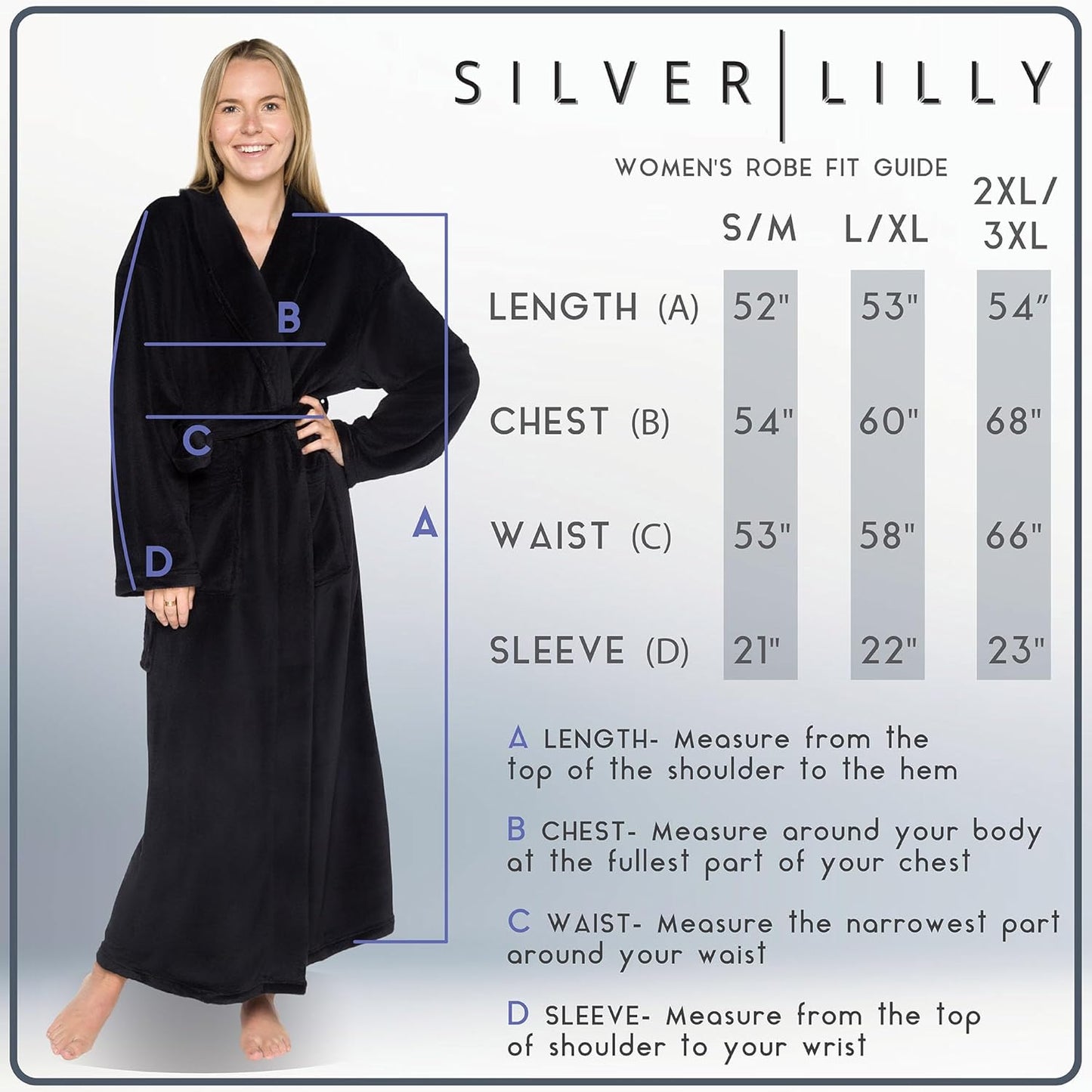 Womens Plush Fleece Bath Robe, Fluffy Long Bathrobe, Great Gift for Mother's Day, Grandma, Daughter, Sister, Wife, Friend