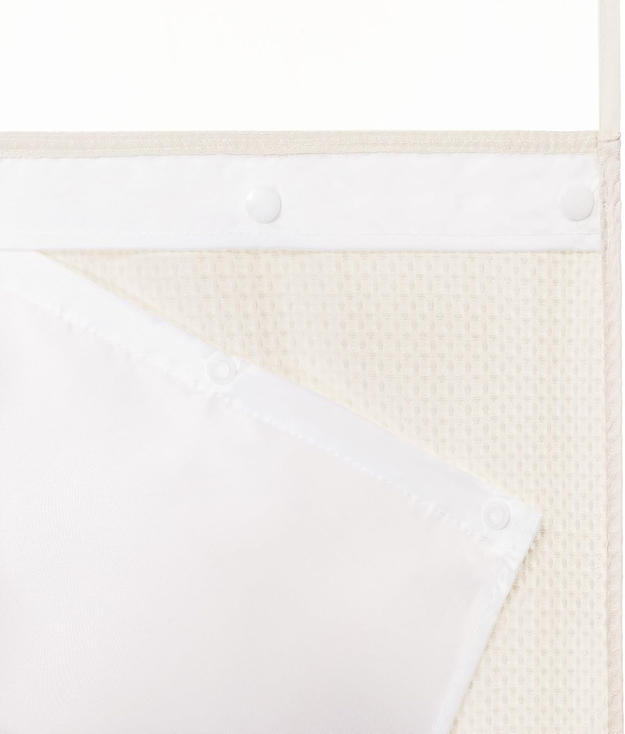 River Dream Stall Heavyweight No Hooks Required Dotted Waffle Weave Shower Curtain with Snap in Liner - 36W x 74H,Hotel Grade,Spa Like Bath Curtain,Graphite Cream
