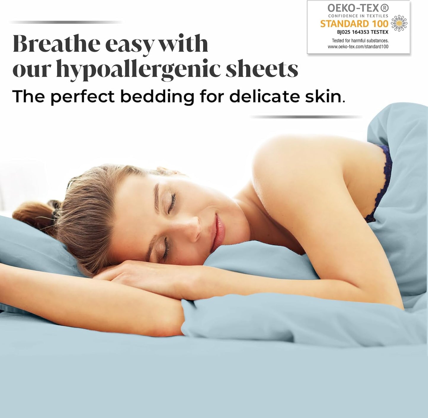 Luxury Bamboo Market | King Size Bed Sheet Set | 100% Viscose Made from Bamboo | Organically Grown | Ultra Soft | Cooling Sheets for Hot Sleepers | 17" Deep Pocket [Spa Blue]