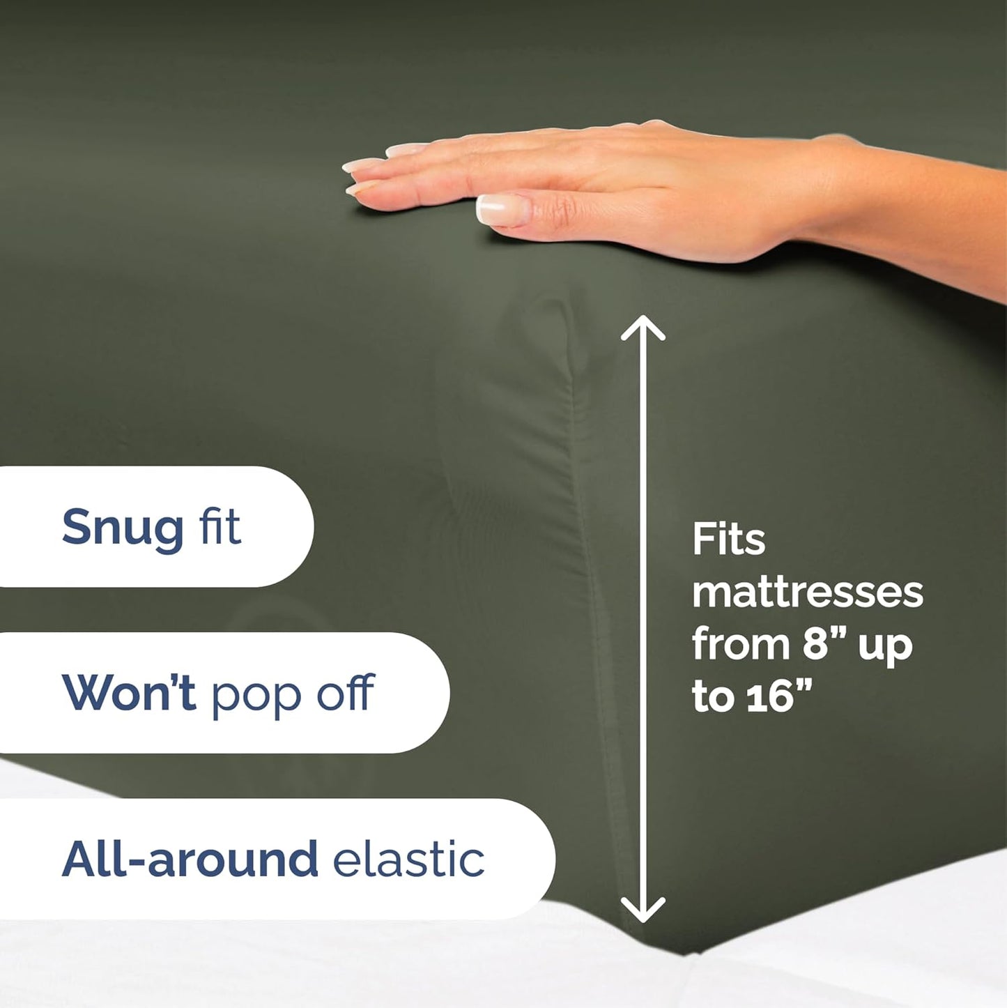 Queen Size 4 Piece Sheet Set - Extra Soft, Breathable And Cooling Sheets - Hotel Luxury Bed Sheets for Women & Men - Deep Pockets, Easy-Fit & Wrinkle-Free Sheets - Dark Olive Grey Oeko-Tex Bed Sheets