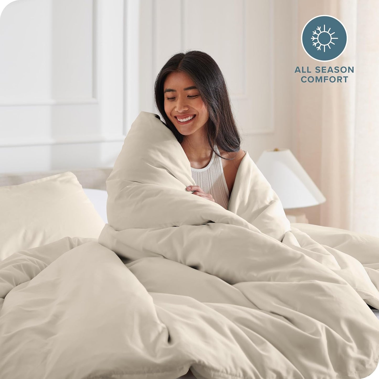 Bare Home Bedding Duvet Cover Oversized King Size - Premium 1800 Super Soft Collection - Lightweight, Duvet Cover - Soft Textured Bedding (Oversized King, Sand)