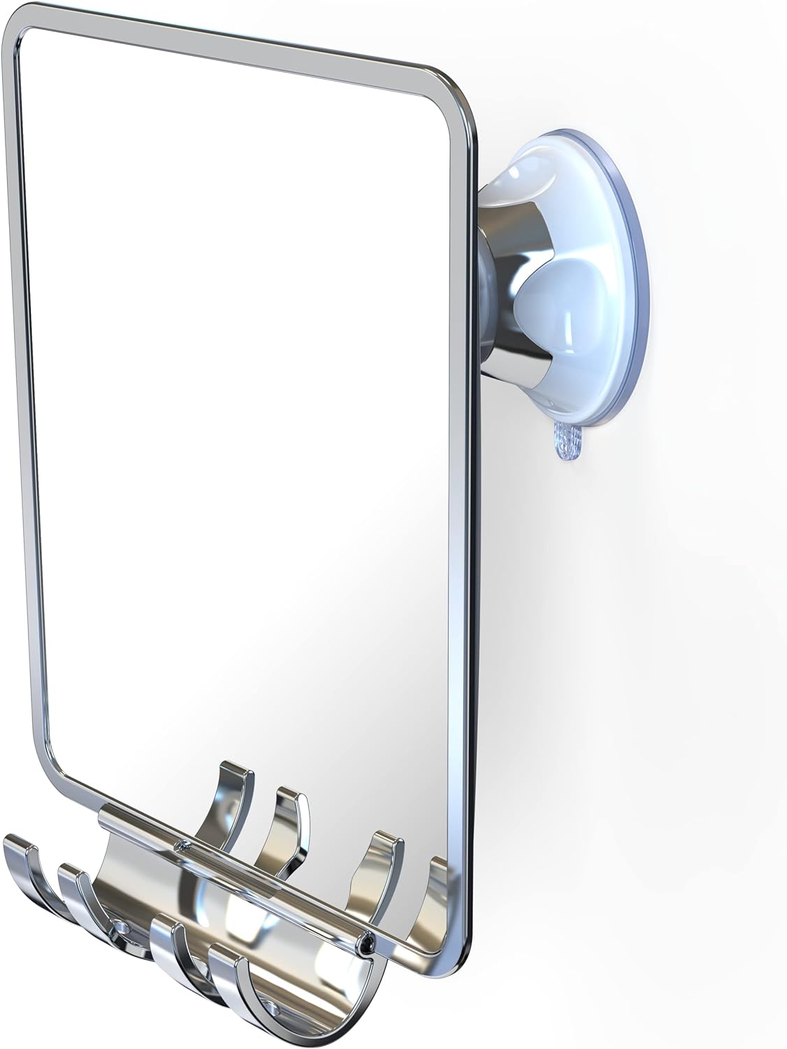 Luxo Shower Mirror, Shower Mirror fogless for Shaving with a Removable Razor Holder - Shaving Mirror for Shower with a Powerful Suction Cup - Shatterproof fogless Mirror for Shower