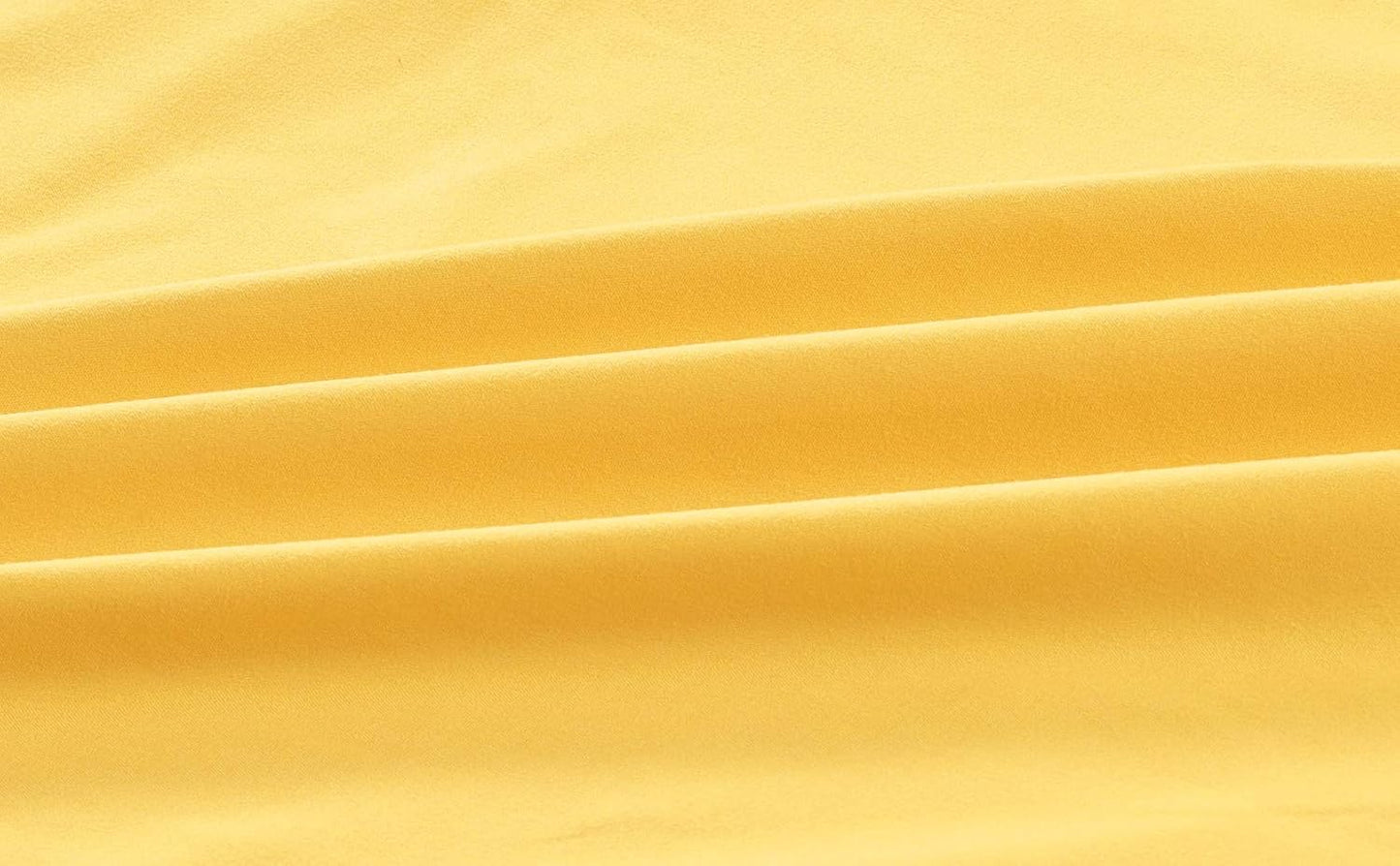 Sheets & Beyond Wrap Around Solid Microfiber Luxury Hotel Quality Fabric Bedroom Gathered Ruffled Bedding Bed Skirt 14 Inch Drop (Full, Yellow)