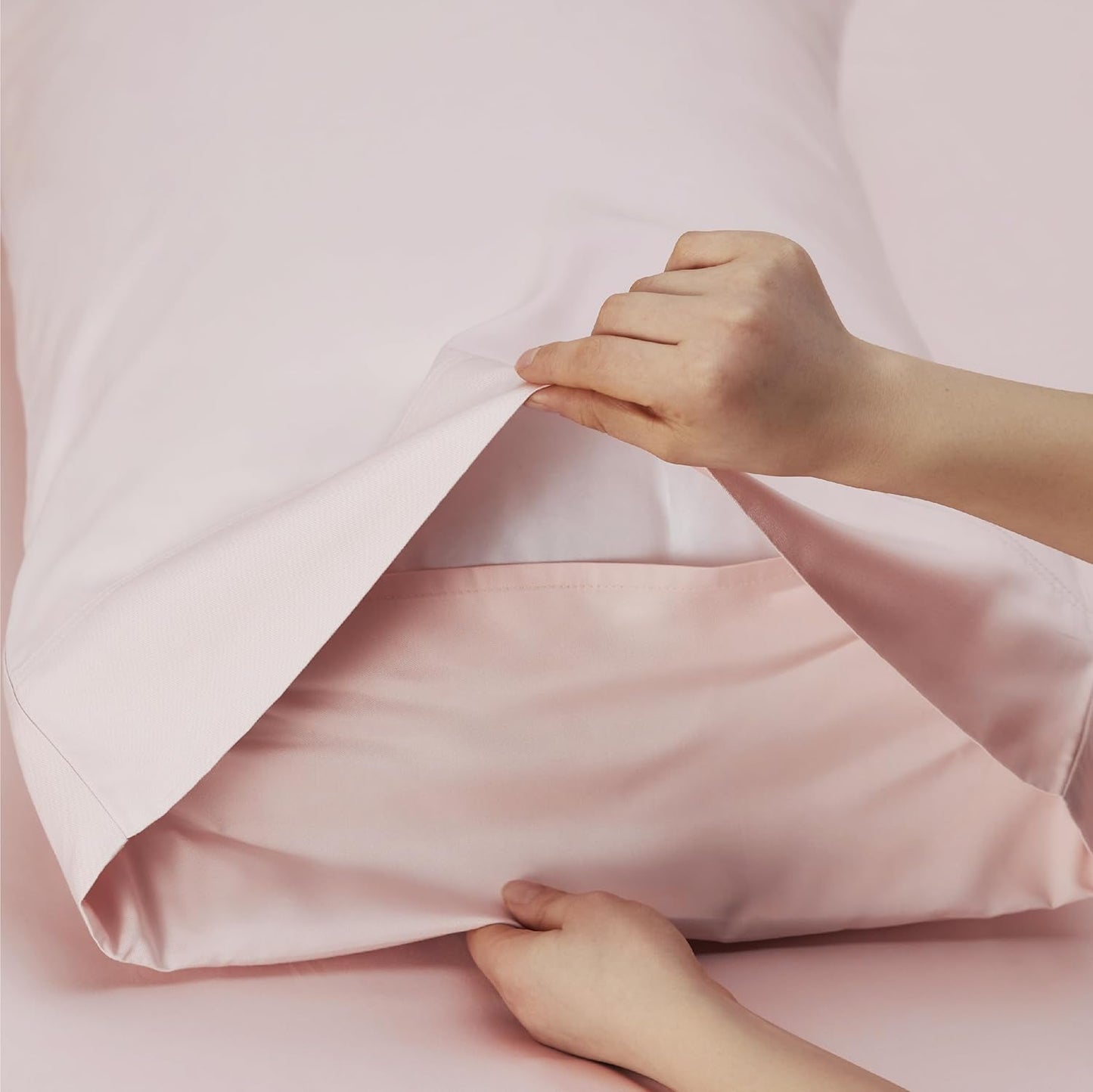 Bedsure Full Size Bed Sheets, Cooling Sheets, Rayon Derived from Bamboo, Breathable & Soft, Deep Pocket Up to 16 Inches, Hotel Luxury Silky Bedding for Hot Sleepers, Pink