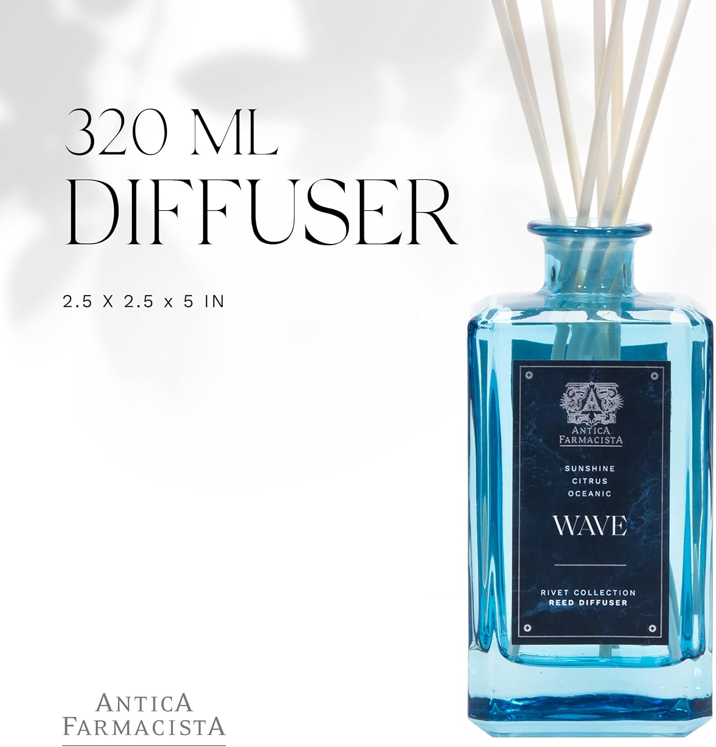 Antica Farmacista Home Ambiance Diffuser - Long-Lasting Reed Scent Diffuser - Luxury Room Freshener Gift - Wave, 10.8 fl oz