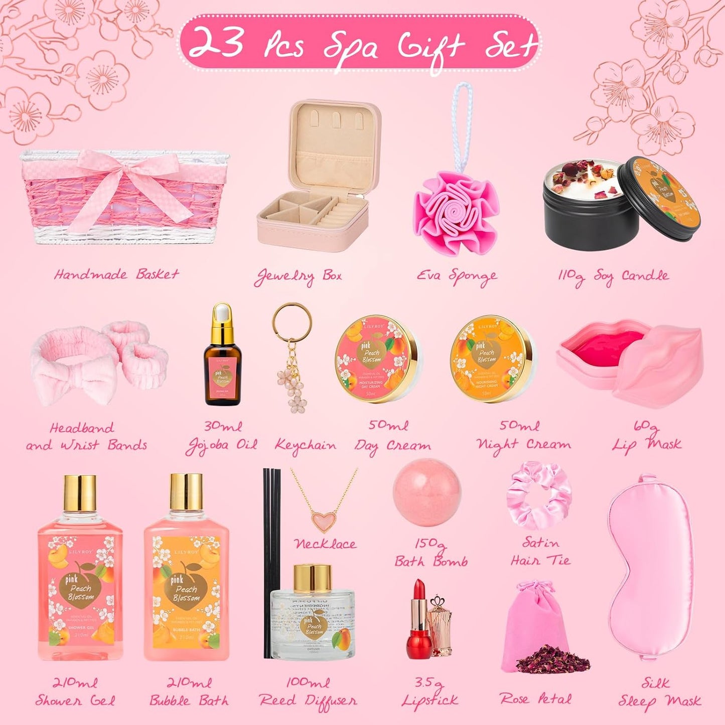 Christmas Gifts for Women Gift - 23-Piece Relaxing Bath and Body Gift Baskets Set Spa Gift Baskets for Women, Gift Sets | Mothers Day Gift for Mom, Birthday Present, Holiday, Anniversary Gift Idea