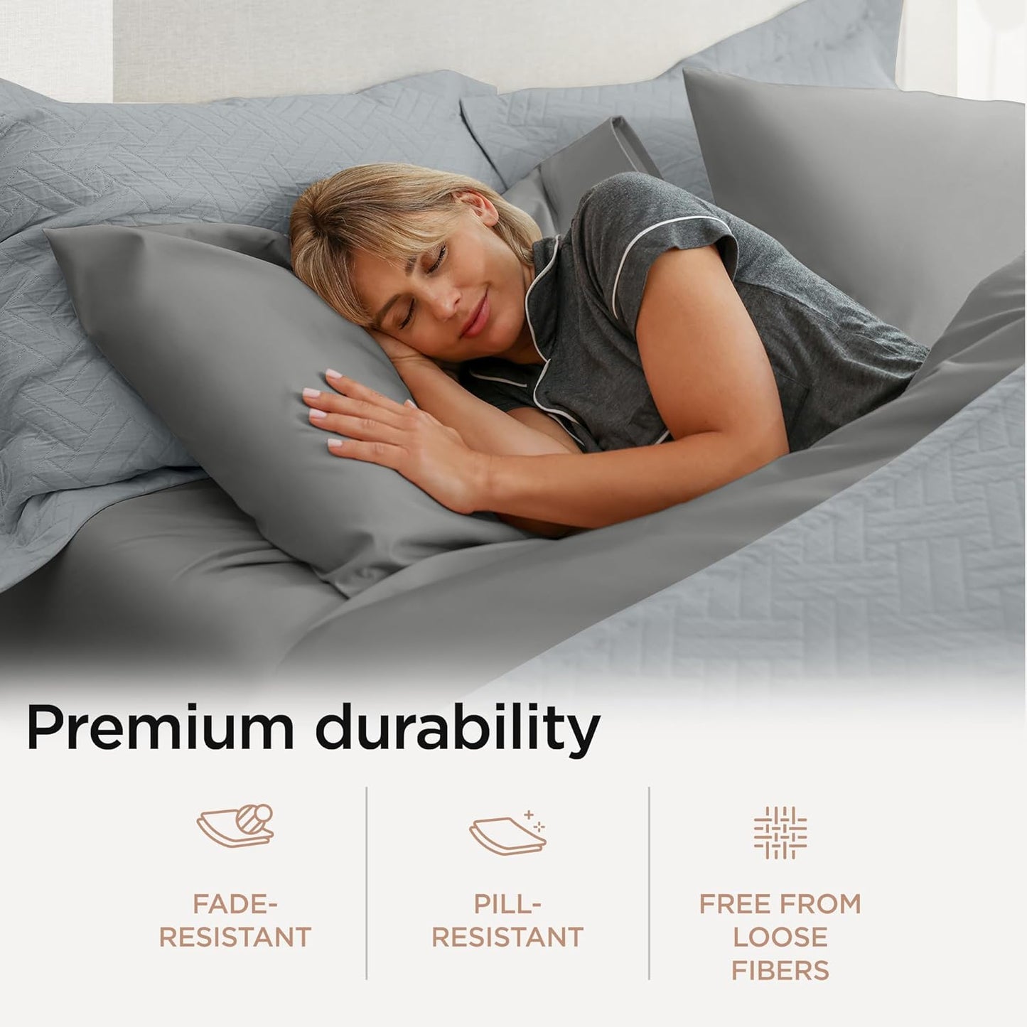Threadmill Luxury Full Size Sheets | 656 Thread Count Certified Supima Cotton Sheets for Full Size Mattress | 5-Star Hotel Quality 4 Piece Bed Sheets with Extra Deep Pocket |Dark Grey Sheet