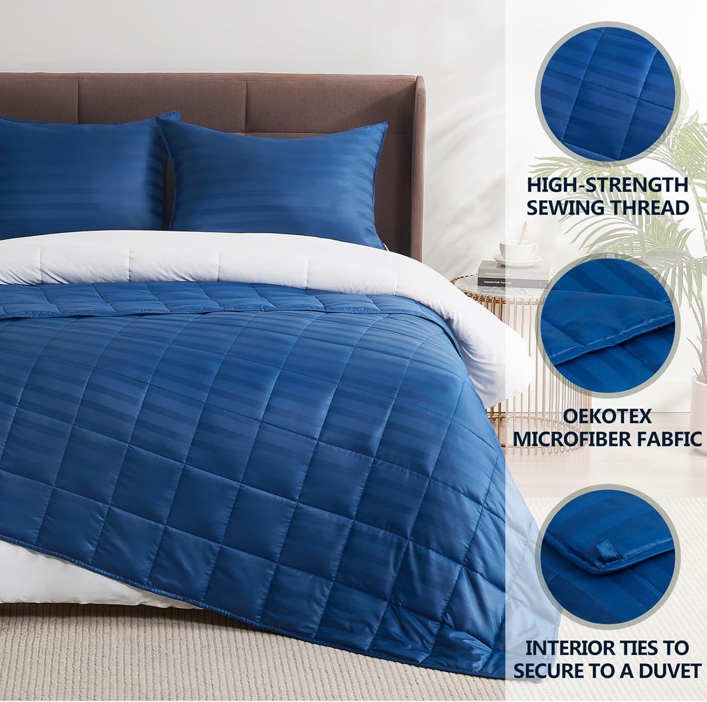 Weighted Blanket Twin Size (48"x72" 10lbs),Ultra Soft and Cozy Cooling Weighted Blanket for Adult,Heavy Blanket with Machine Washable Soft Blanket, Navy Blue