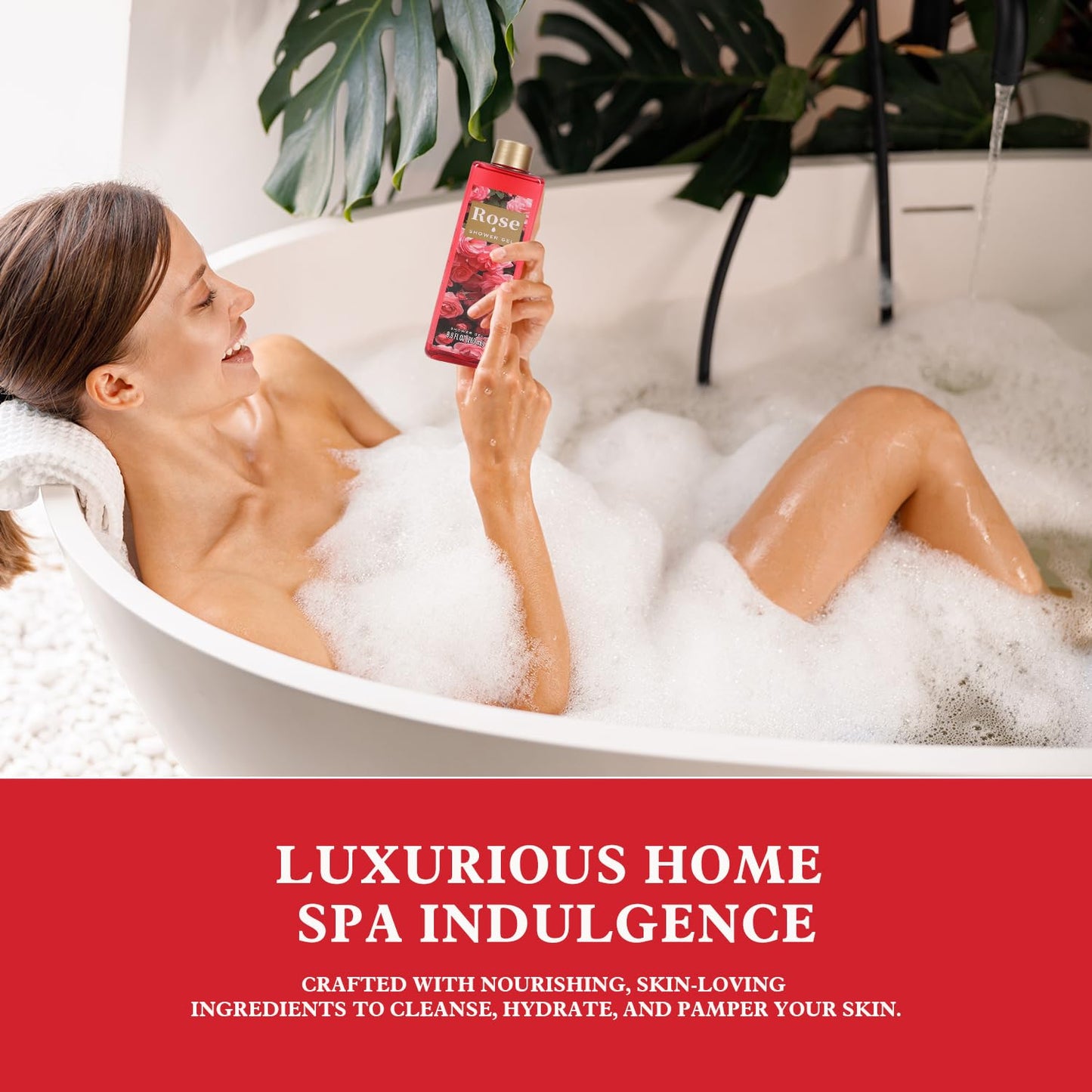 Romantic Rose Christmas Gifts for Women Spa Gift Basket, Bath Set with Bath Bombs & Body Lotion, Anniversary Valentine's Day Gifts for Her, Wife, Girlfriend
