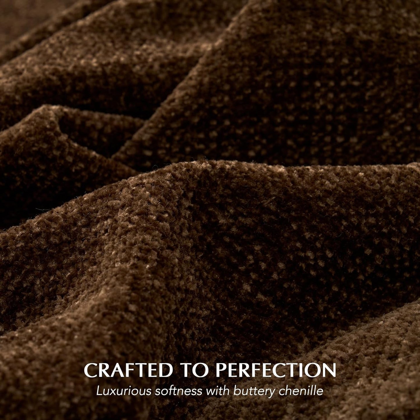 EVERGRACE Soft Chenille Throw Blanket for Couch, Cozy Plush Fuzzy Decorative Chenille Knit Throw Blanket with Tassels, Lightweight Blanket and Throws for Bed Sofa Gift Home Decor, Dark Brown 50"x60"