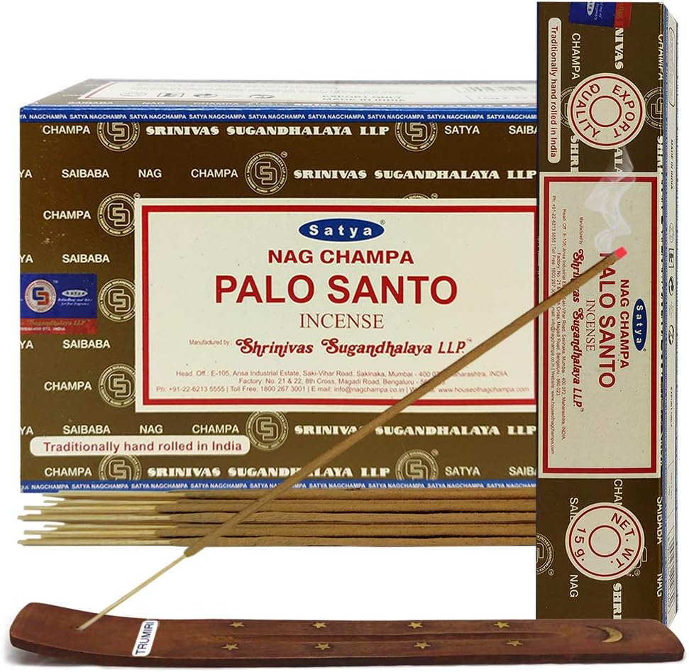 Palo Santo Incense Sticks and Incense Stick Holder Bundle Insence Insense Satya