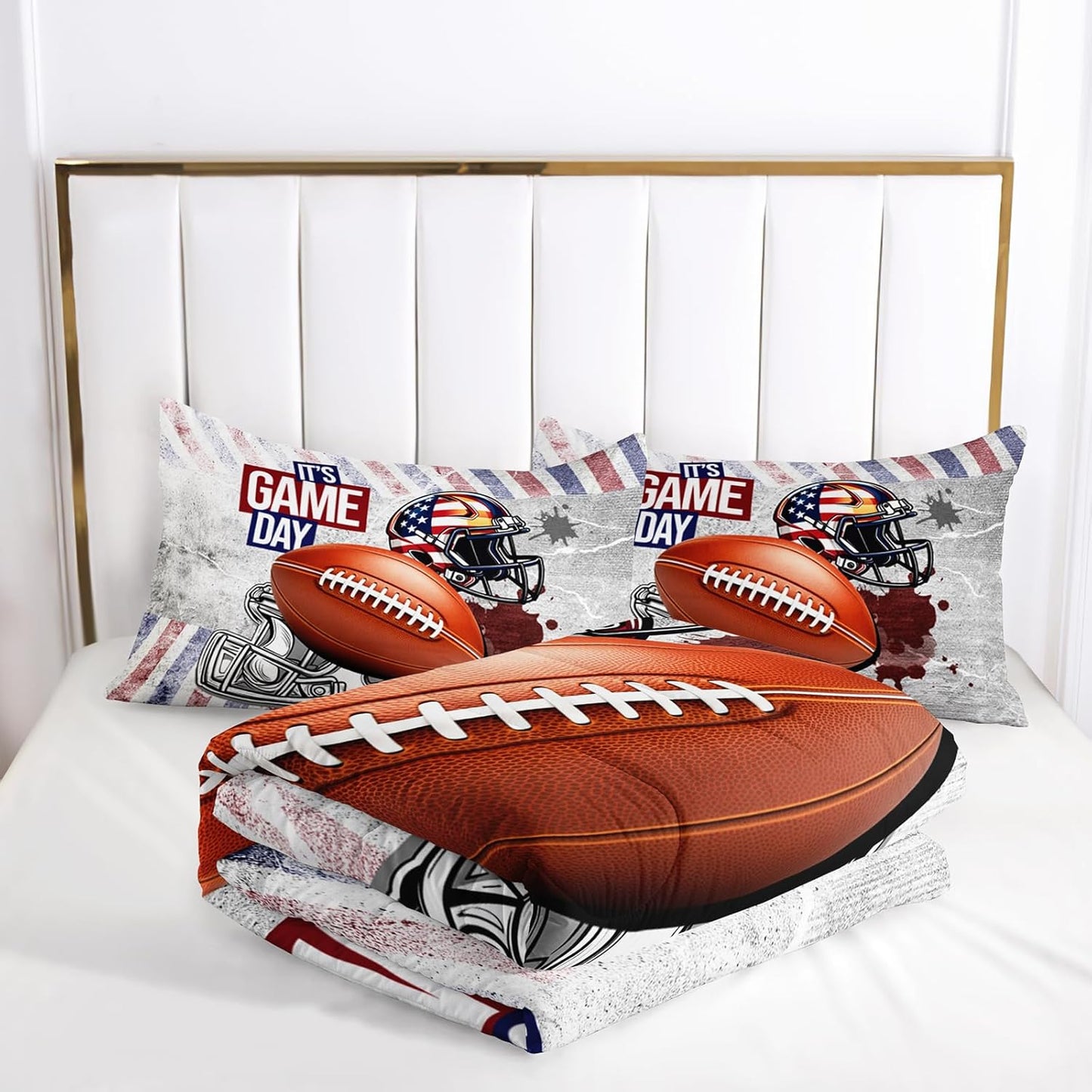 Full Size Kids Comforter Sets Boys Football，Sport Themed Full Size Bedding，Sport Quilt for Boys