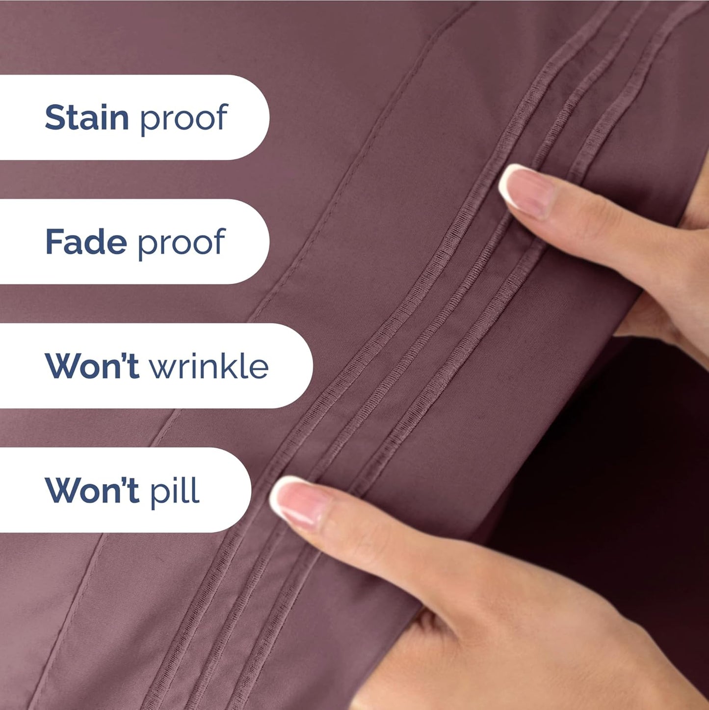 Twin XL Size 3 Piece Sheet Set - Extra Soft, Breathable & Cooling Sheets - Hotel Luxury Durable Bed Sheets for Women & Men - Deep Pockets, Easy-Fit & Wrinkle-Free Sheets - Cool Plum Oeko-Tex Sheets