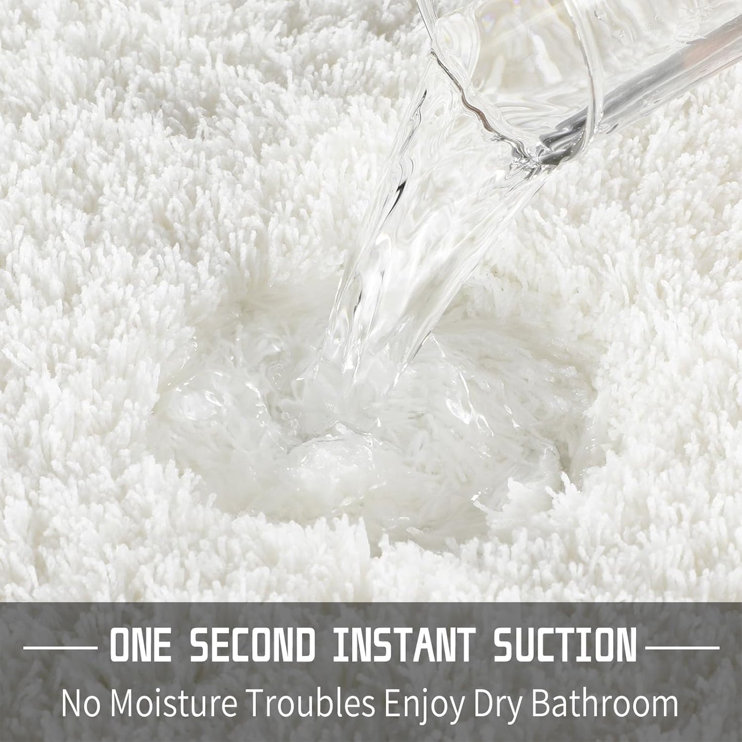 Yimobra Bathroom Rugs Non Slip Washable 47x24, Ultra Soft and Water Absorbent Bath Mats, Plush Fluffy Shower Mat Outside, Luxury Microfiber Thick Matts for Bathroom Floor/Tub, Off White