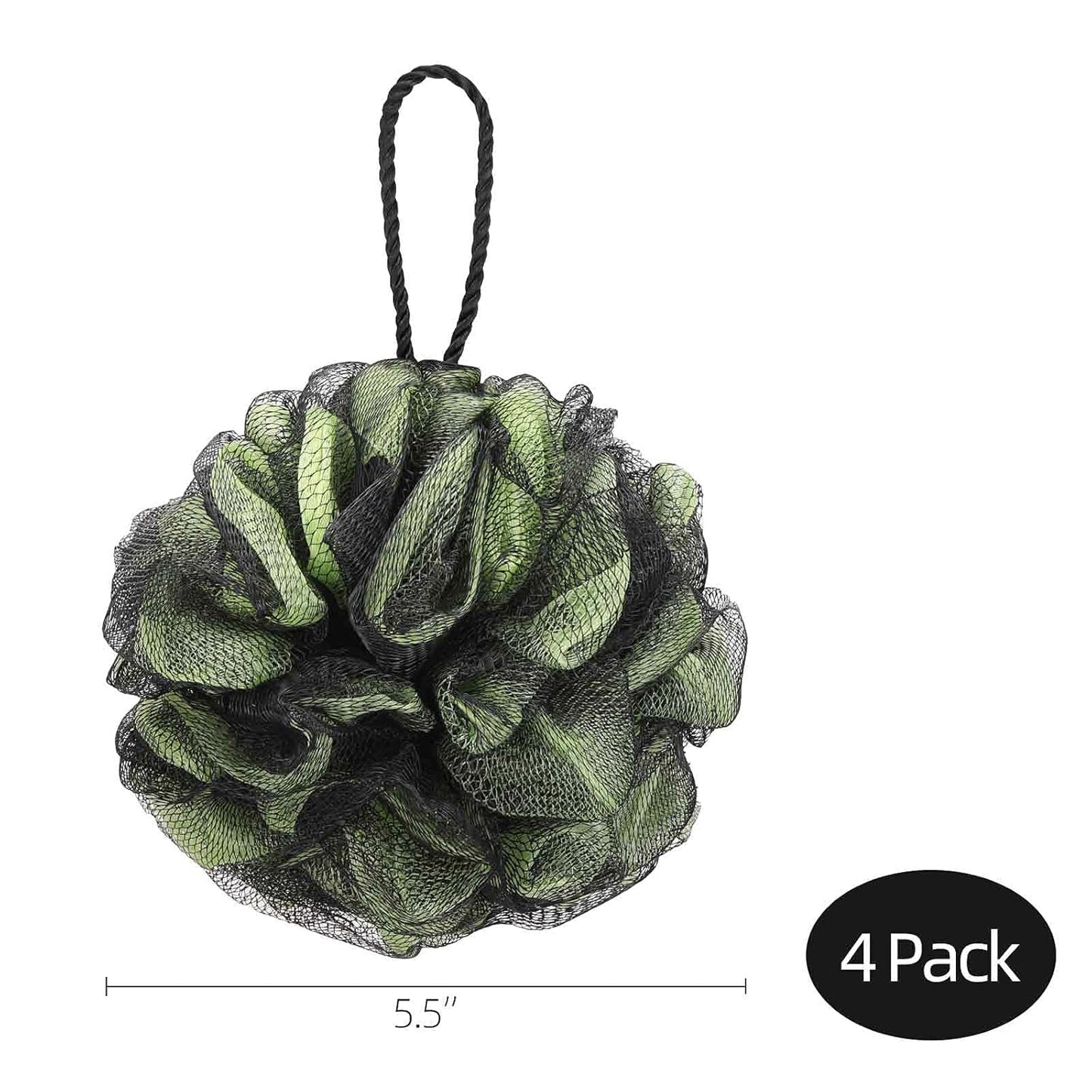 75g/Pcs Shower Loofah Bath Sponge for Women Men Lufa Exfoliating Body Scrubber (Set of 4)